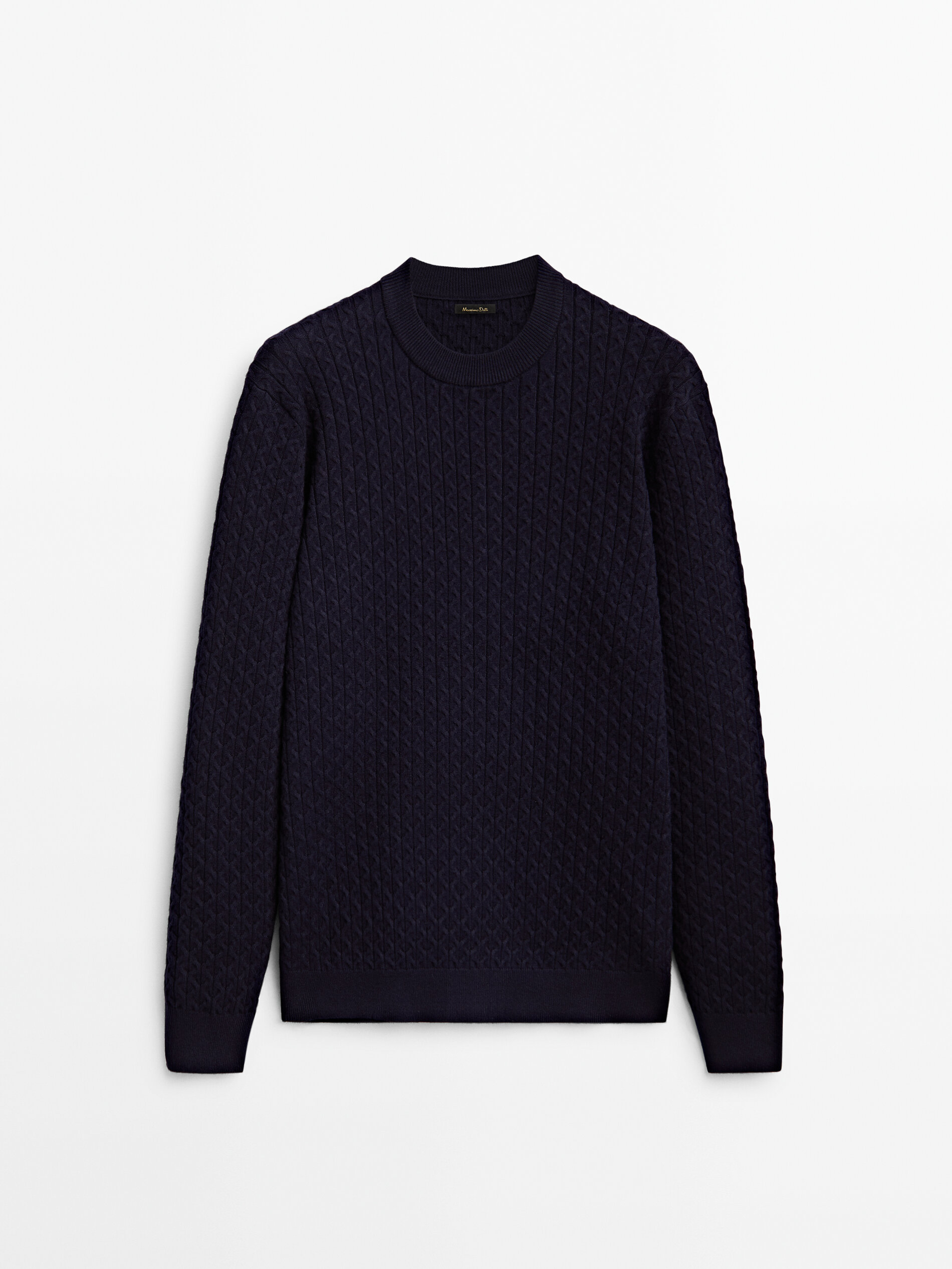 Massimo Dutti - Men - Cable-Knit Sweater - Navy Blue - XL