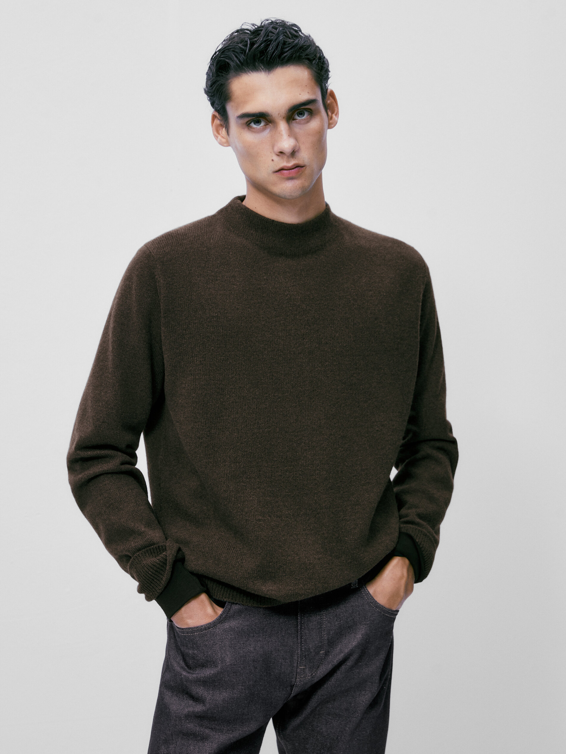 Wool and cashmere blend mock turtleneck 