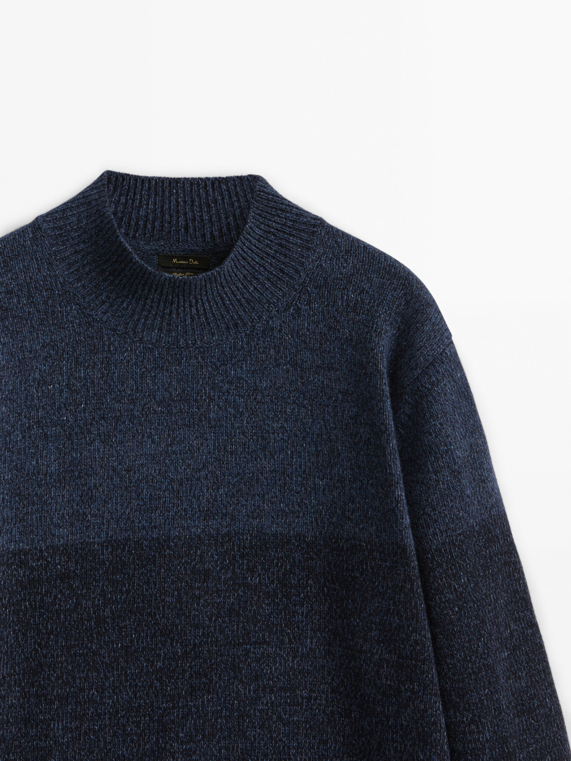 Colour block mock turtleneck sweater 