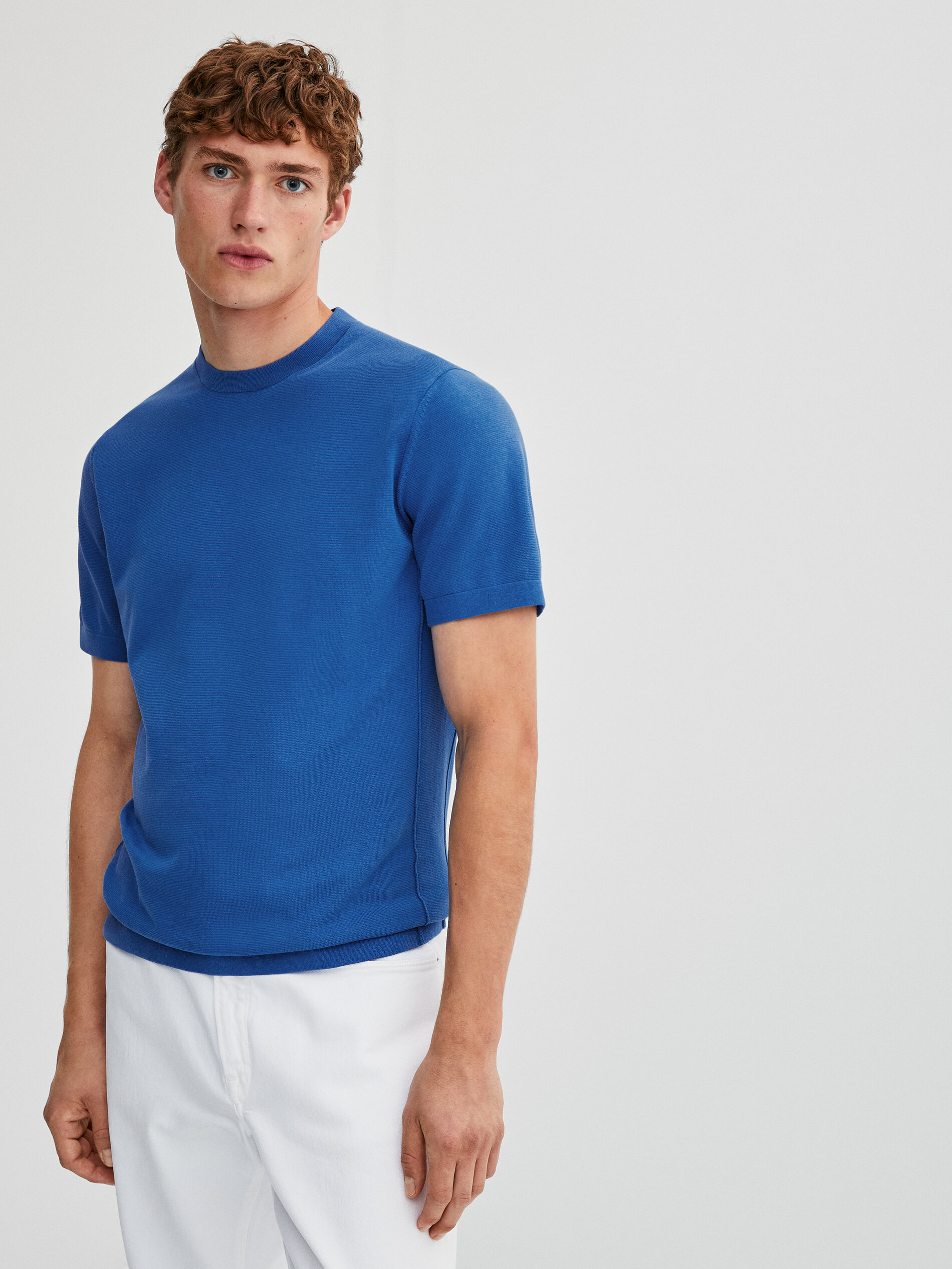 Knitted t shirt mens