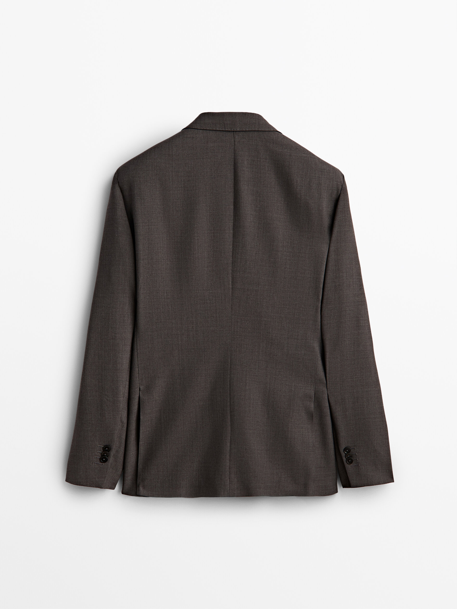 Grey bi-stretch wool suit blazer 