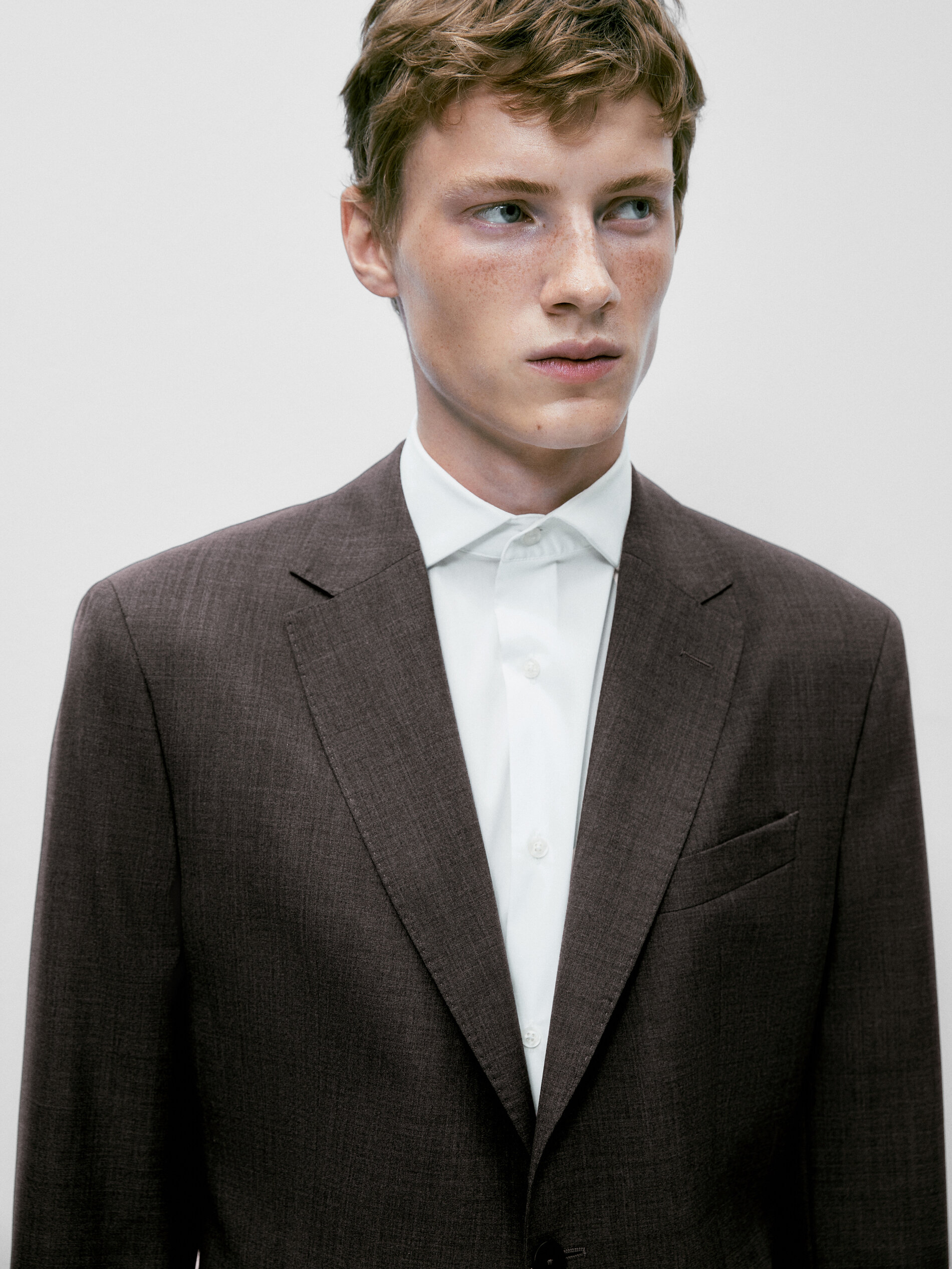 Grey bi-stretch wool suit blazer 