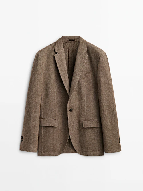 100% Wool Twill Blazer - Massimo Dutti Vietnam