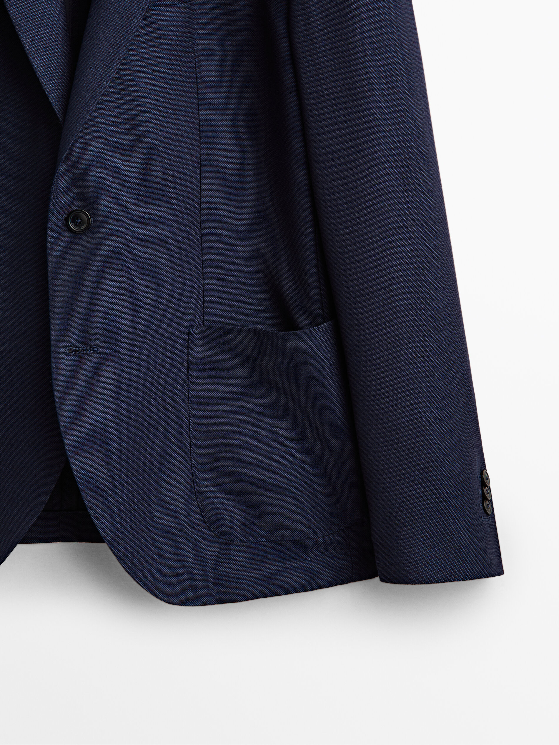 Navy blue wool blazer - Massimo Dutti 