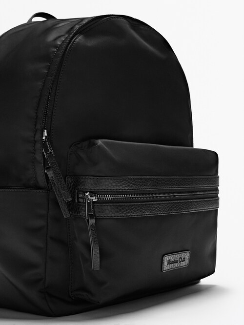 burden Circumference Onset Nylon backpack with leather details - Massimo Dutti Algérie