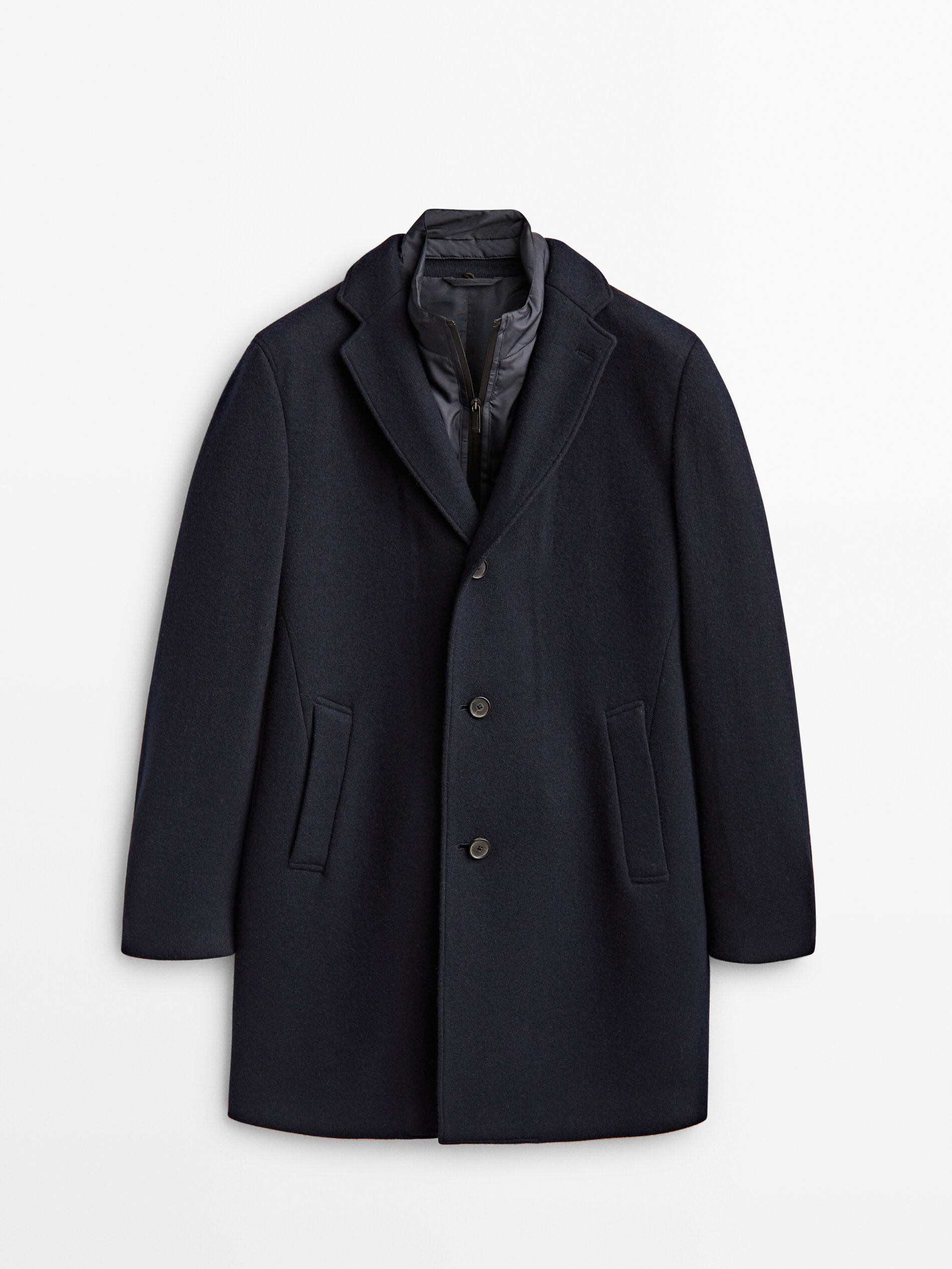 overcoat with removable liner