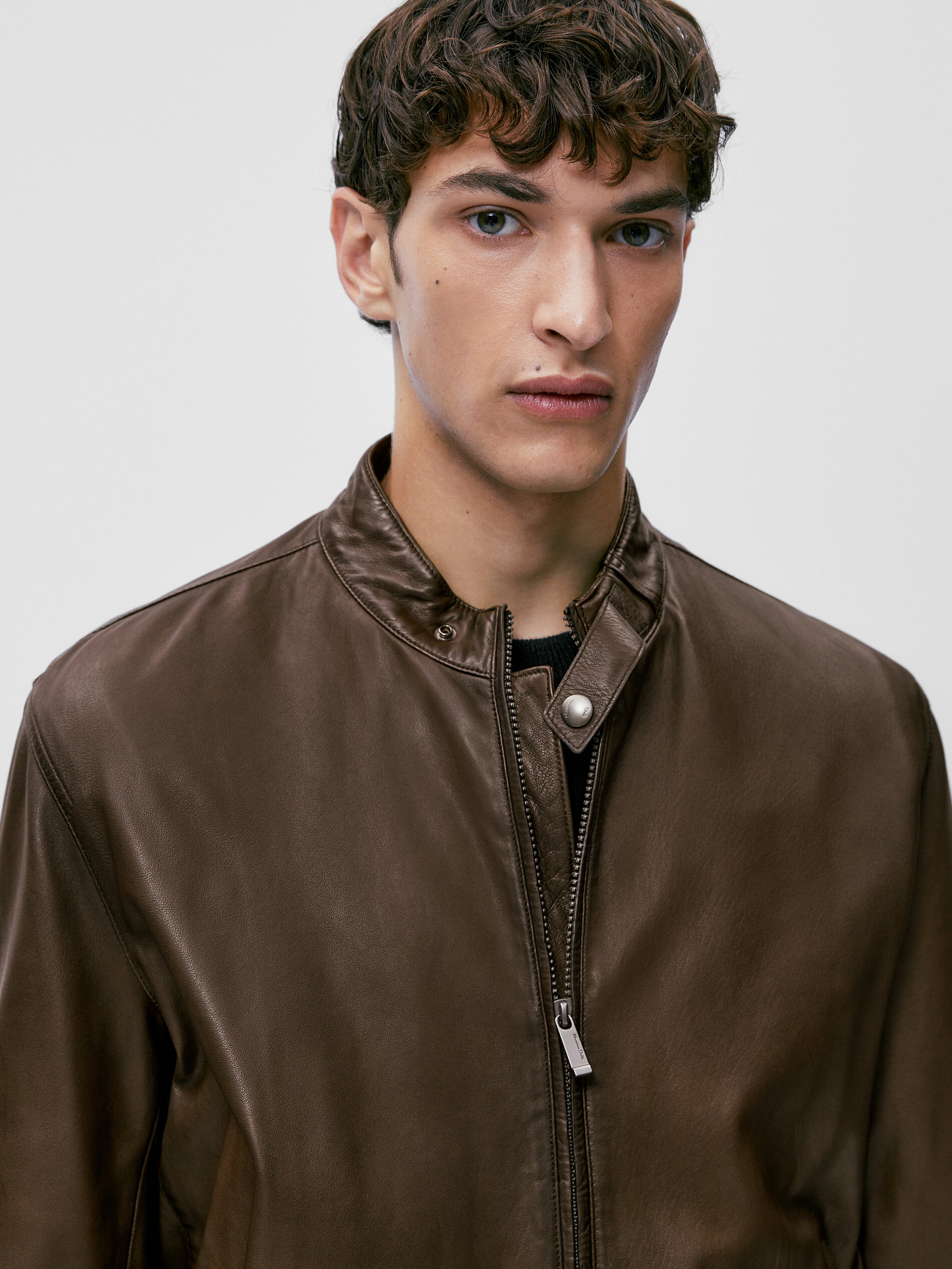 Brown nappa leather jacket - Massimo 
