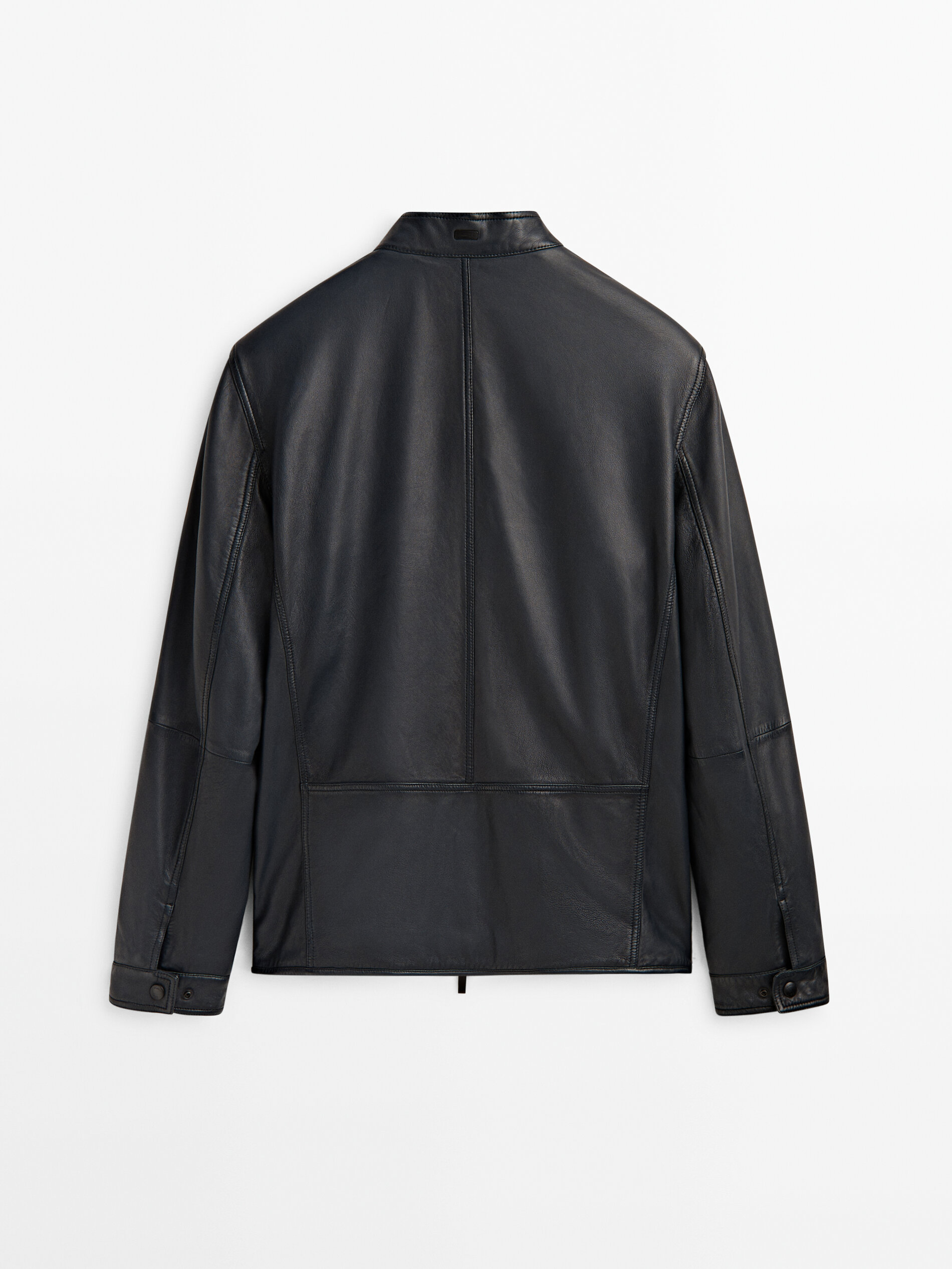 Blue nappa leather jacket - Massimo 