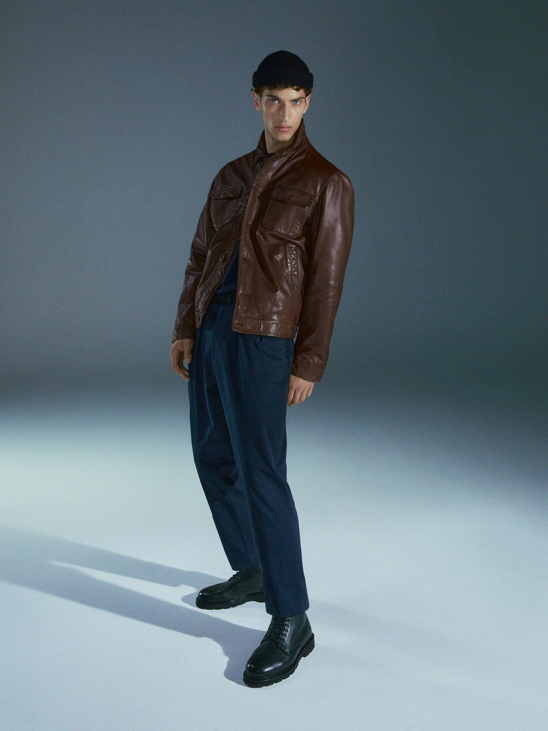 Men's Leather Jackets - Massimo Dutti 
