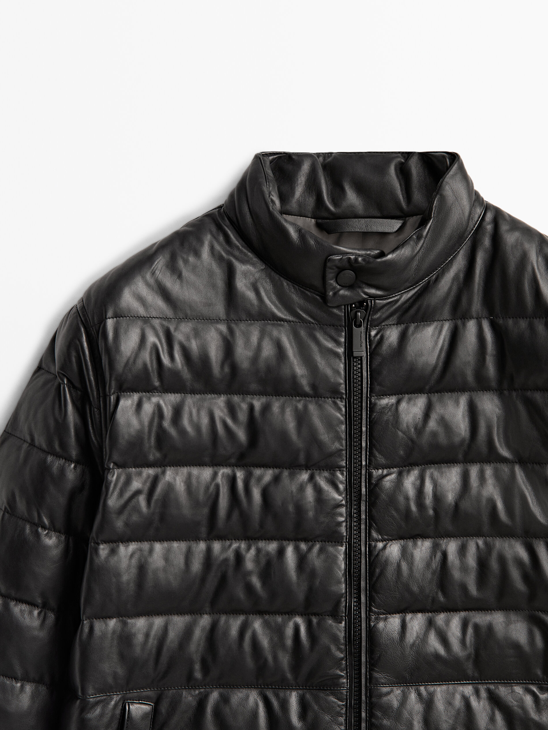Black quilted nappa leather jacket 