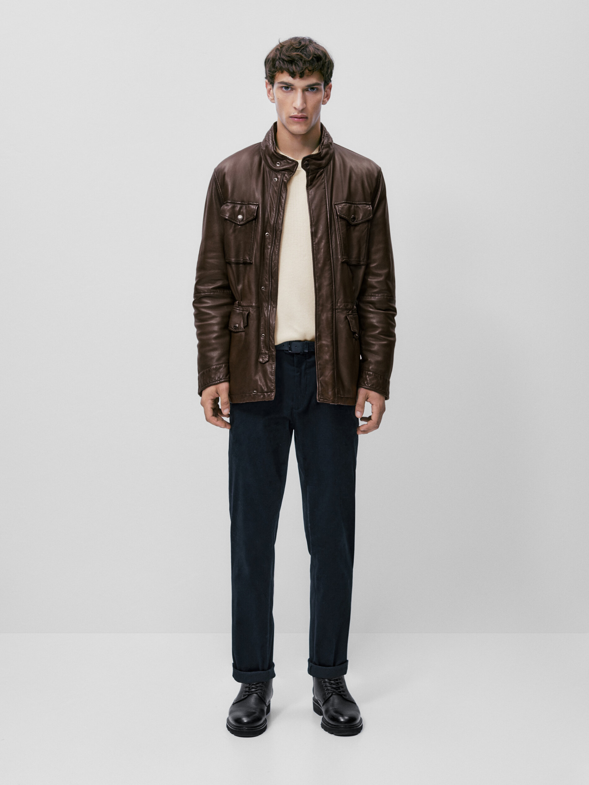 Quilted nappa leather jacket with 