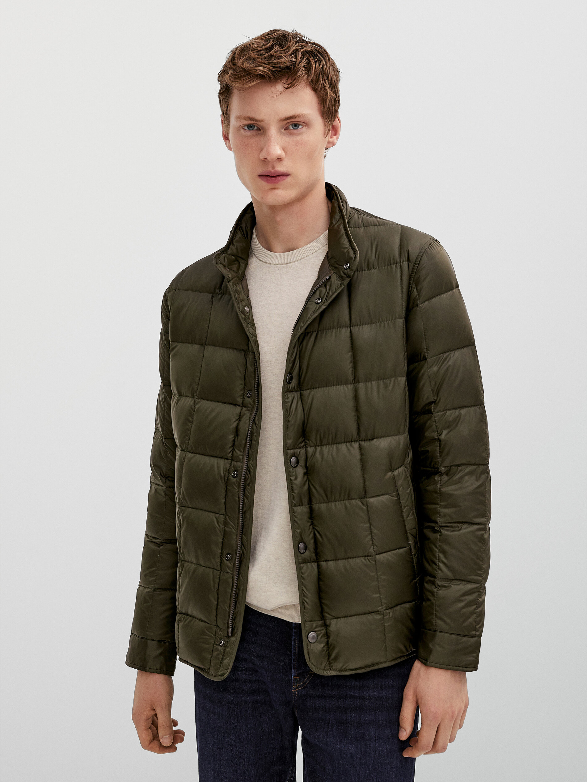 ribbed down jacket