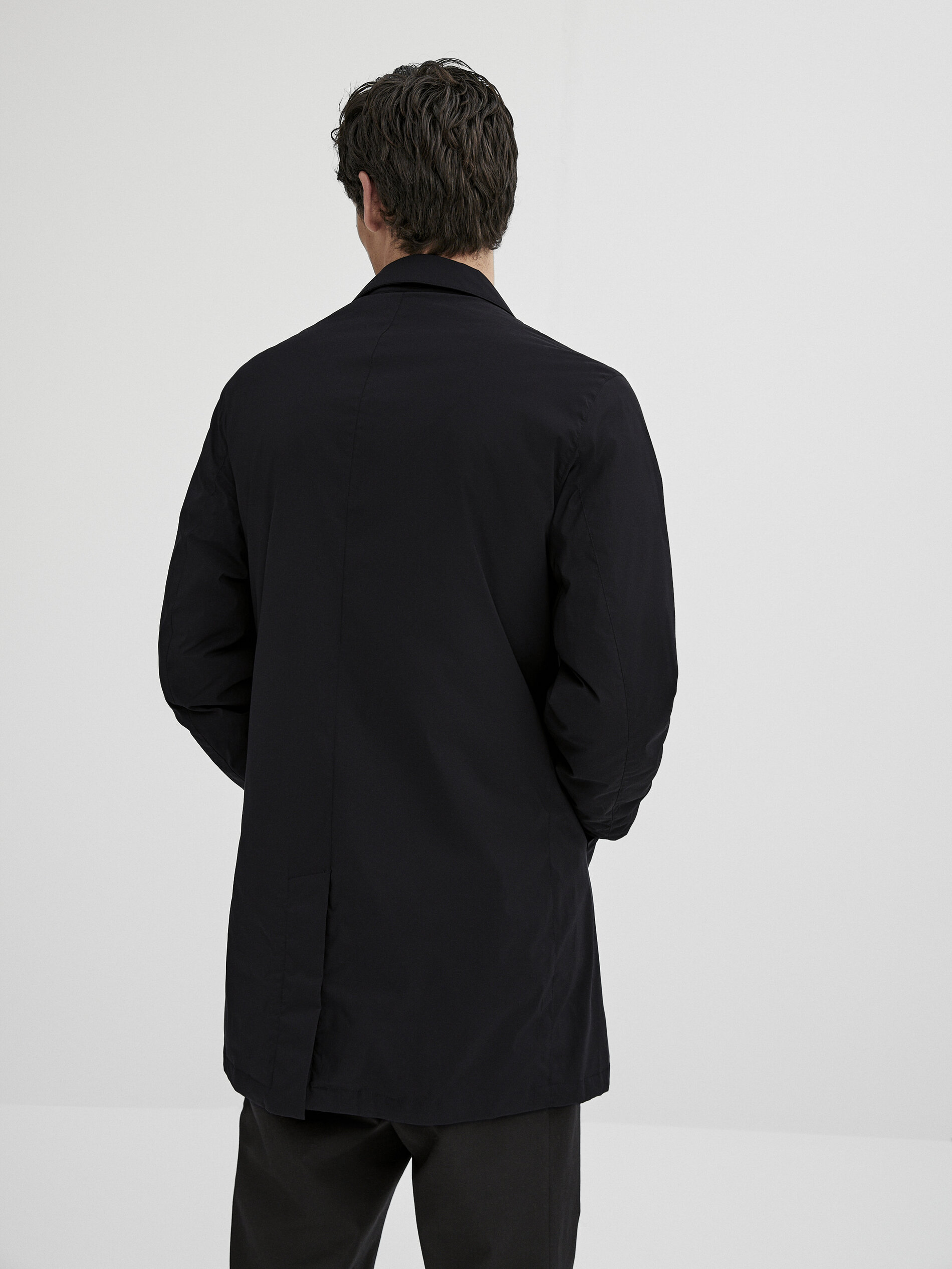 massimo dutti trench coat blue