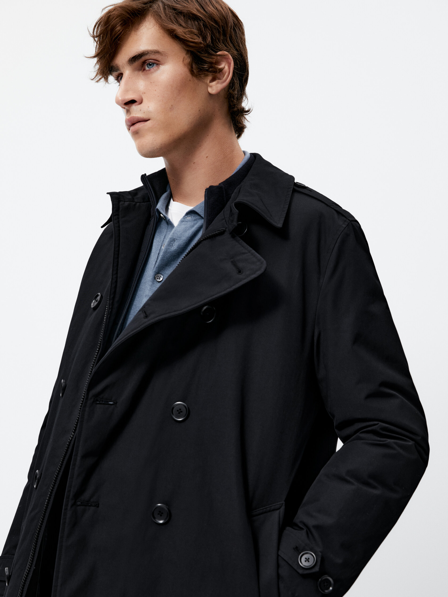 trench coat navy blue