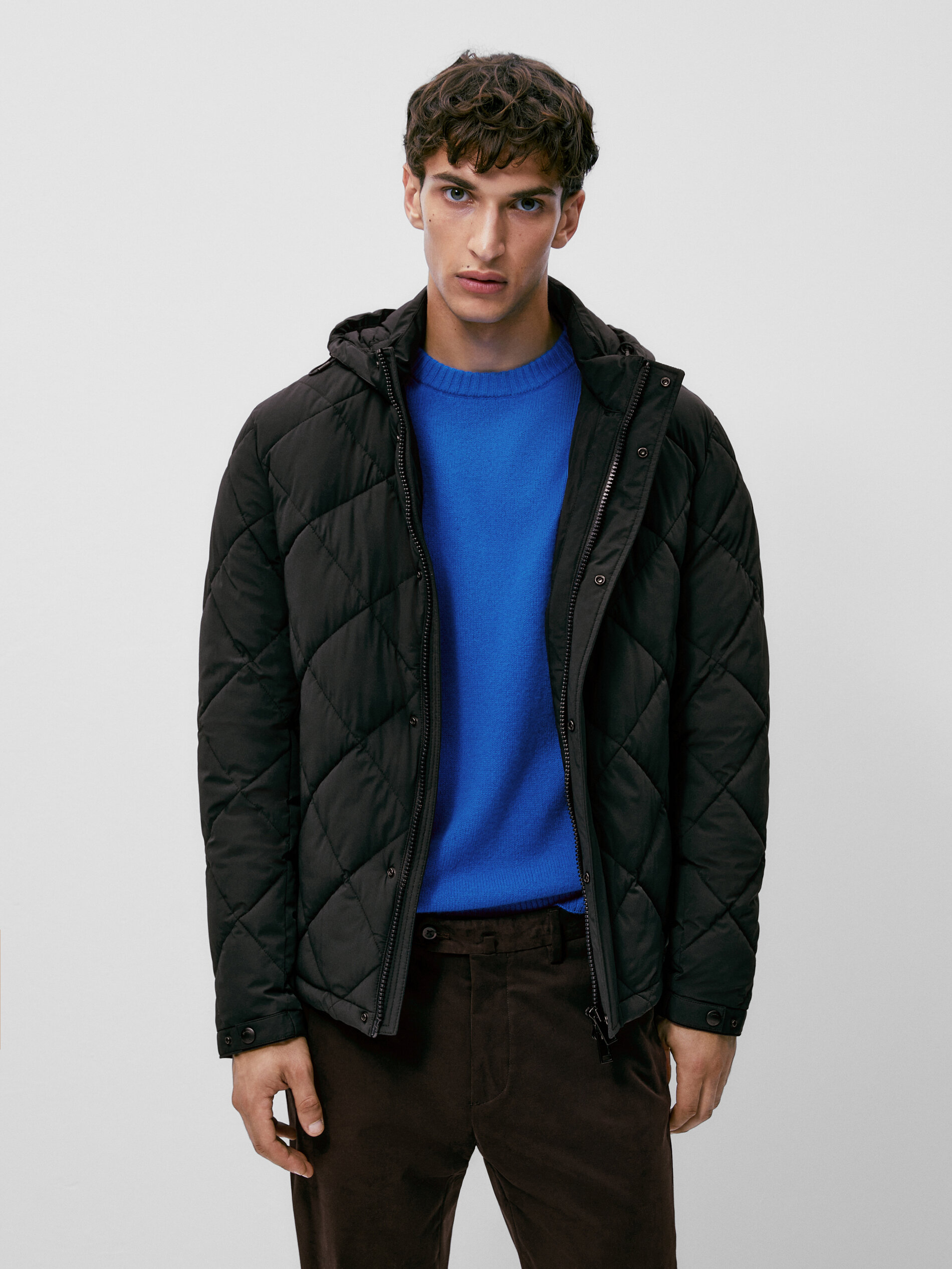 Hooded puffer jacket - Massimo Dutti Israel
