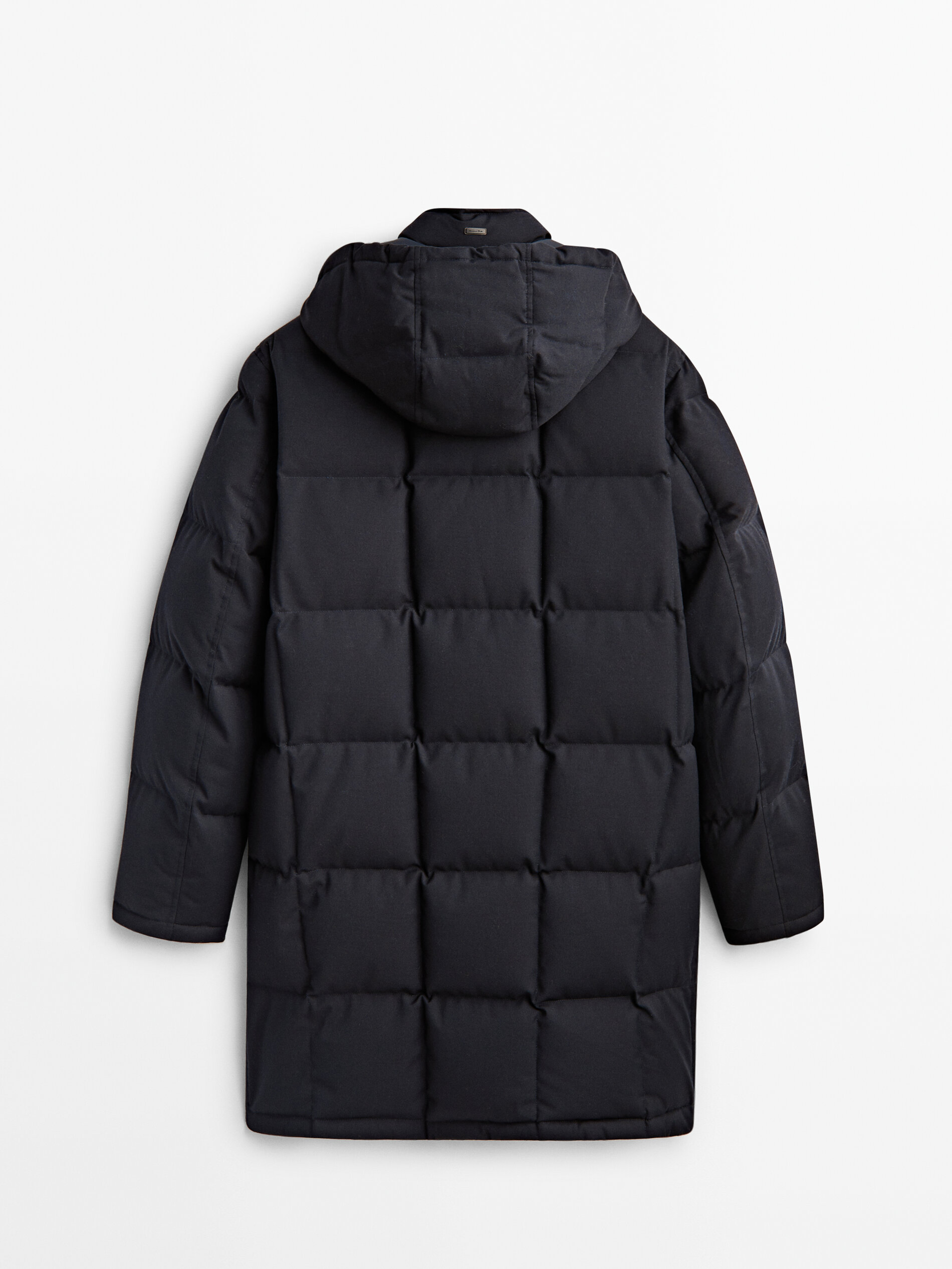 Hooded down and feather puffer jacket 