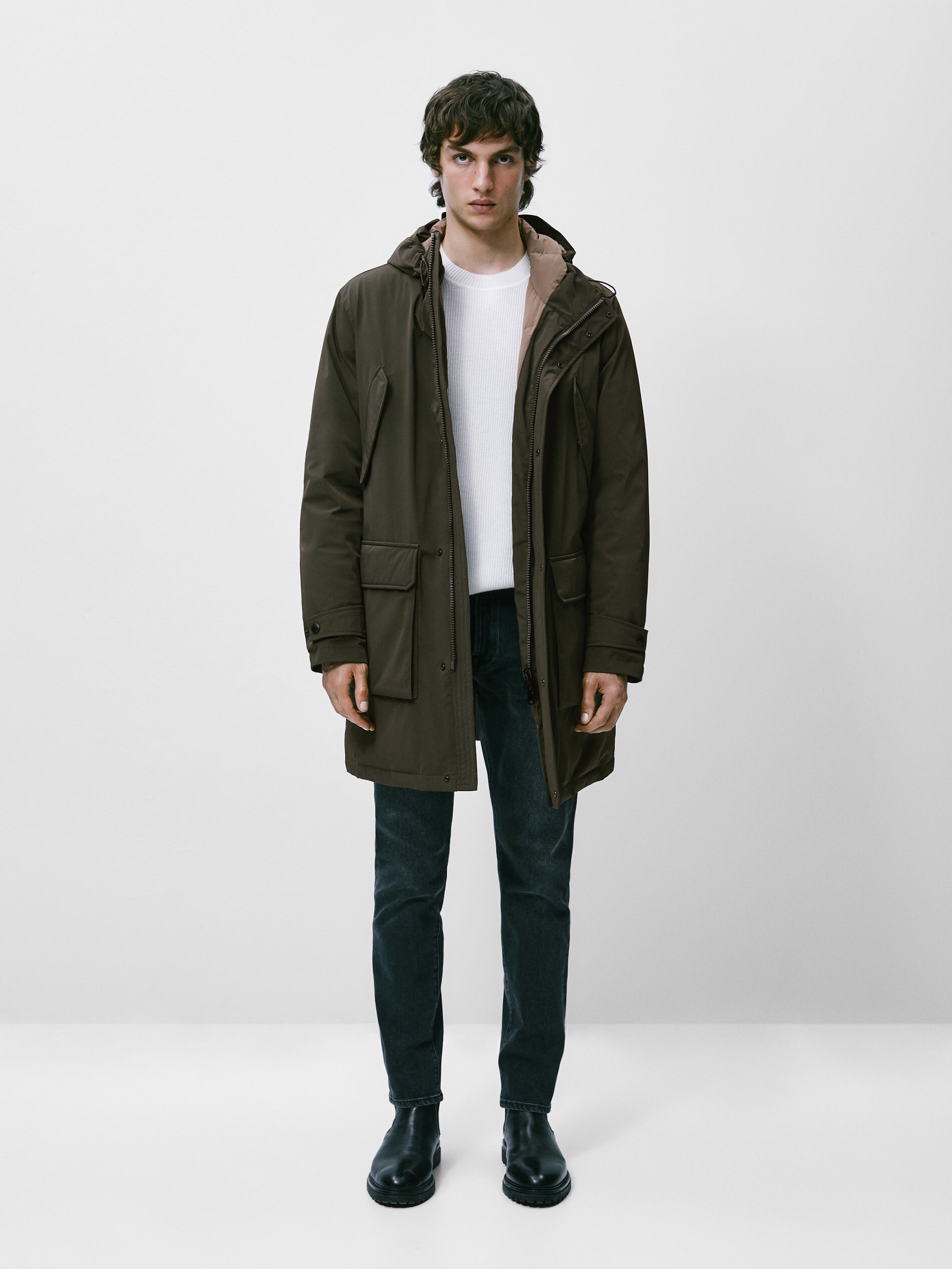 discount 94% Massimo Dutti Long coat MEN FASHION Coats Basic Black XL 