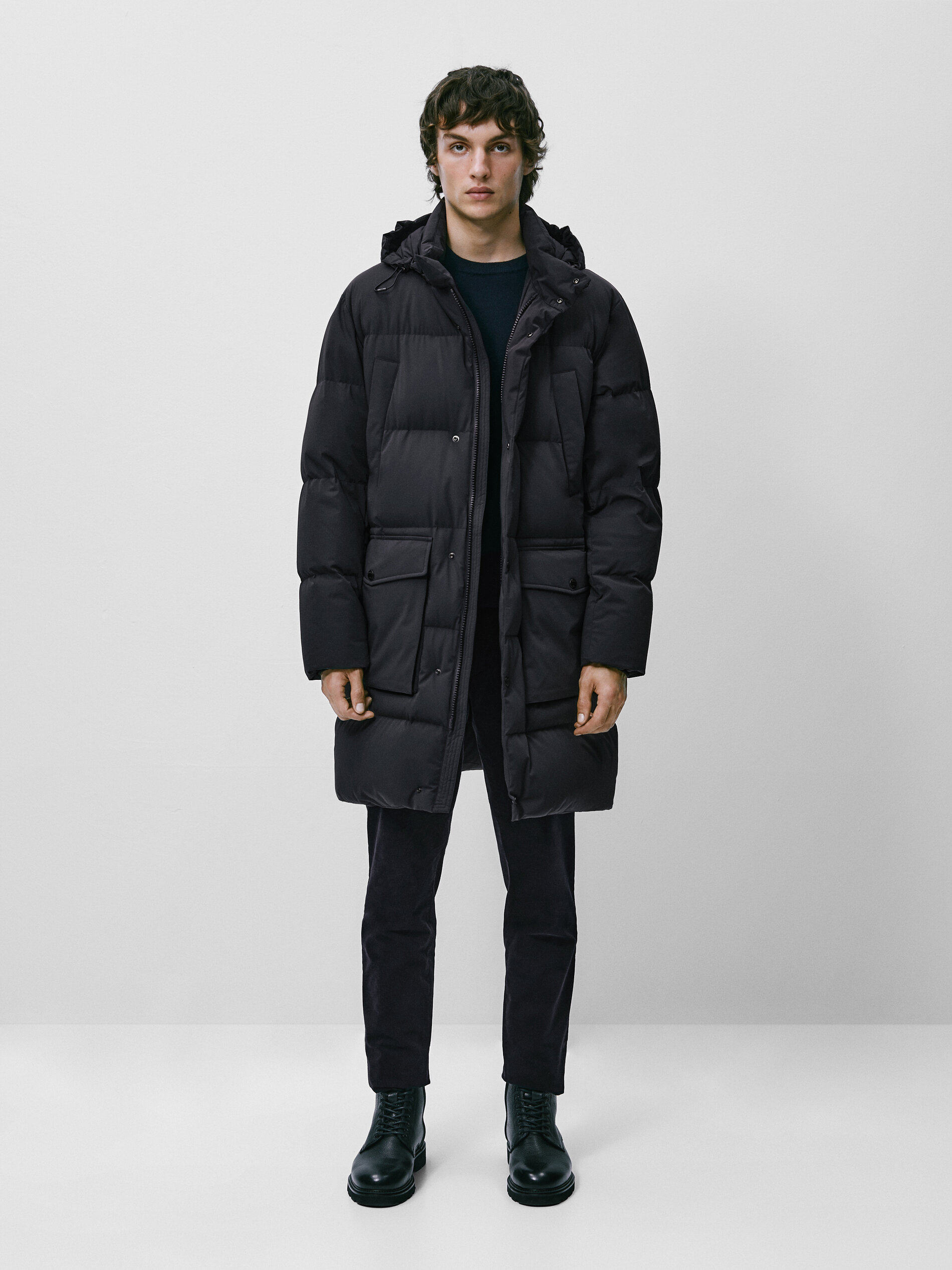 Long down puffer jacket - Massimo Dutti 