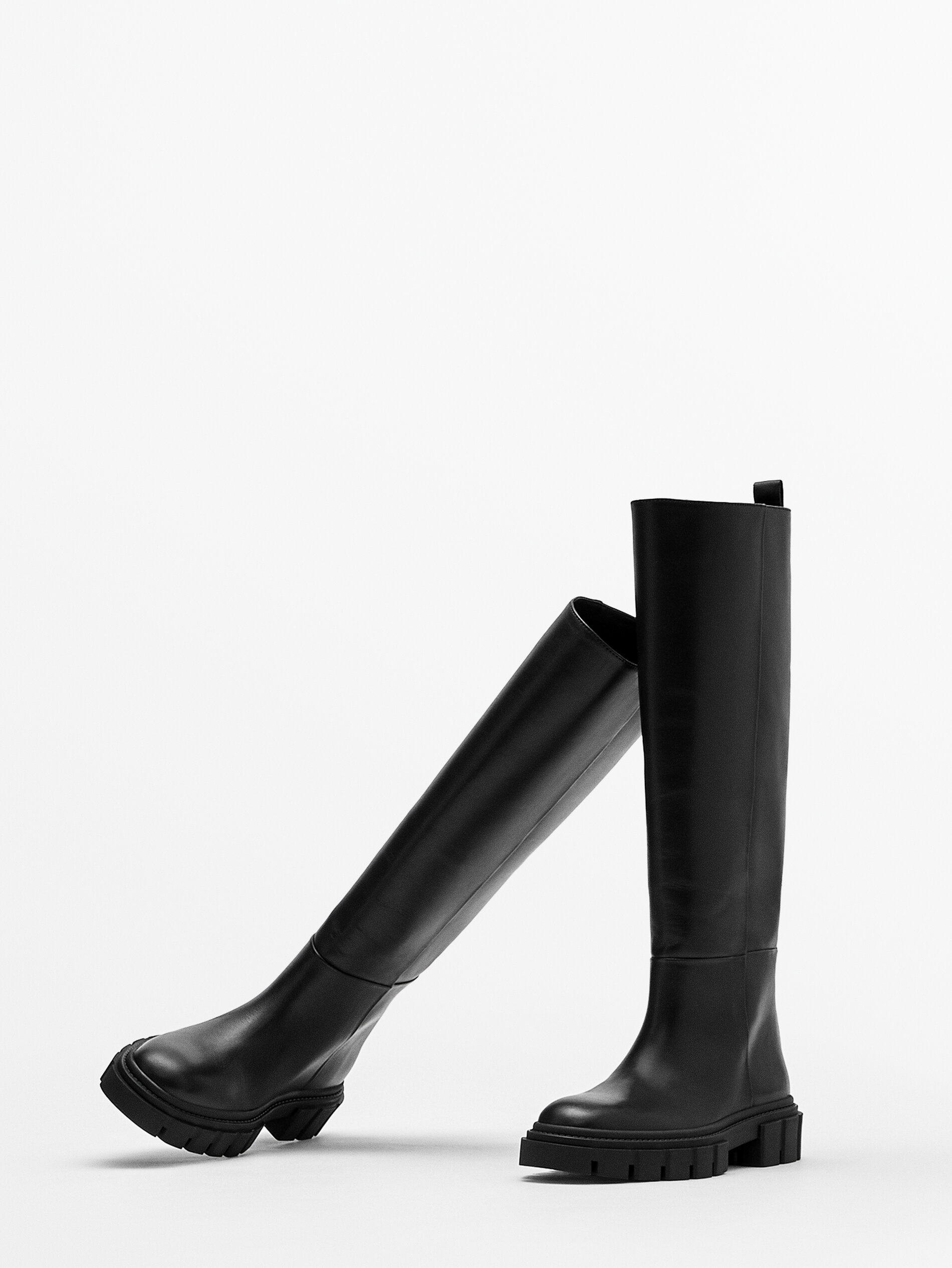 Massimo dutti leather boots clearance