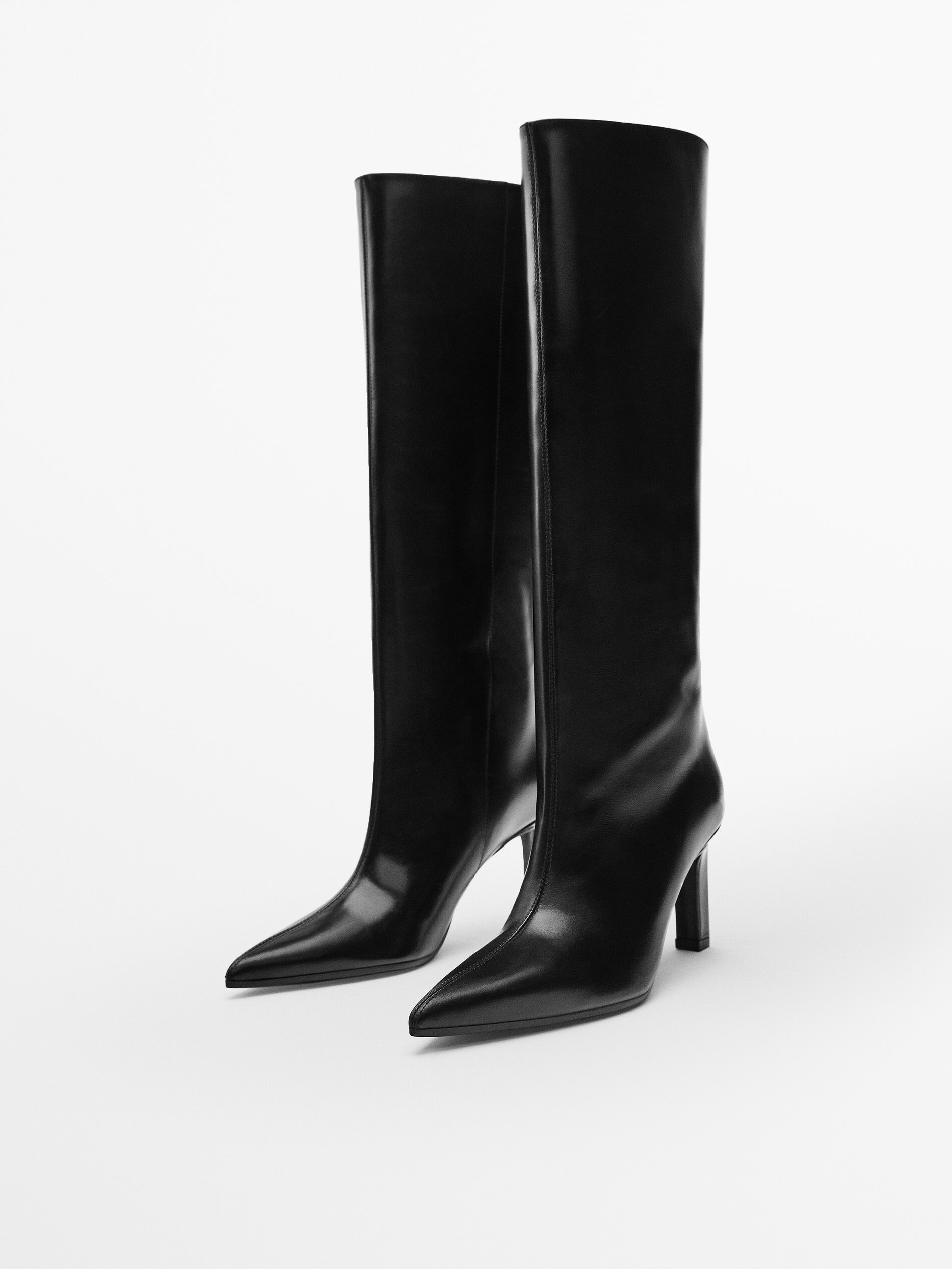 Chunky heel leather boots Clearance