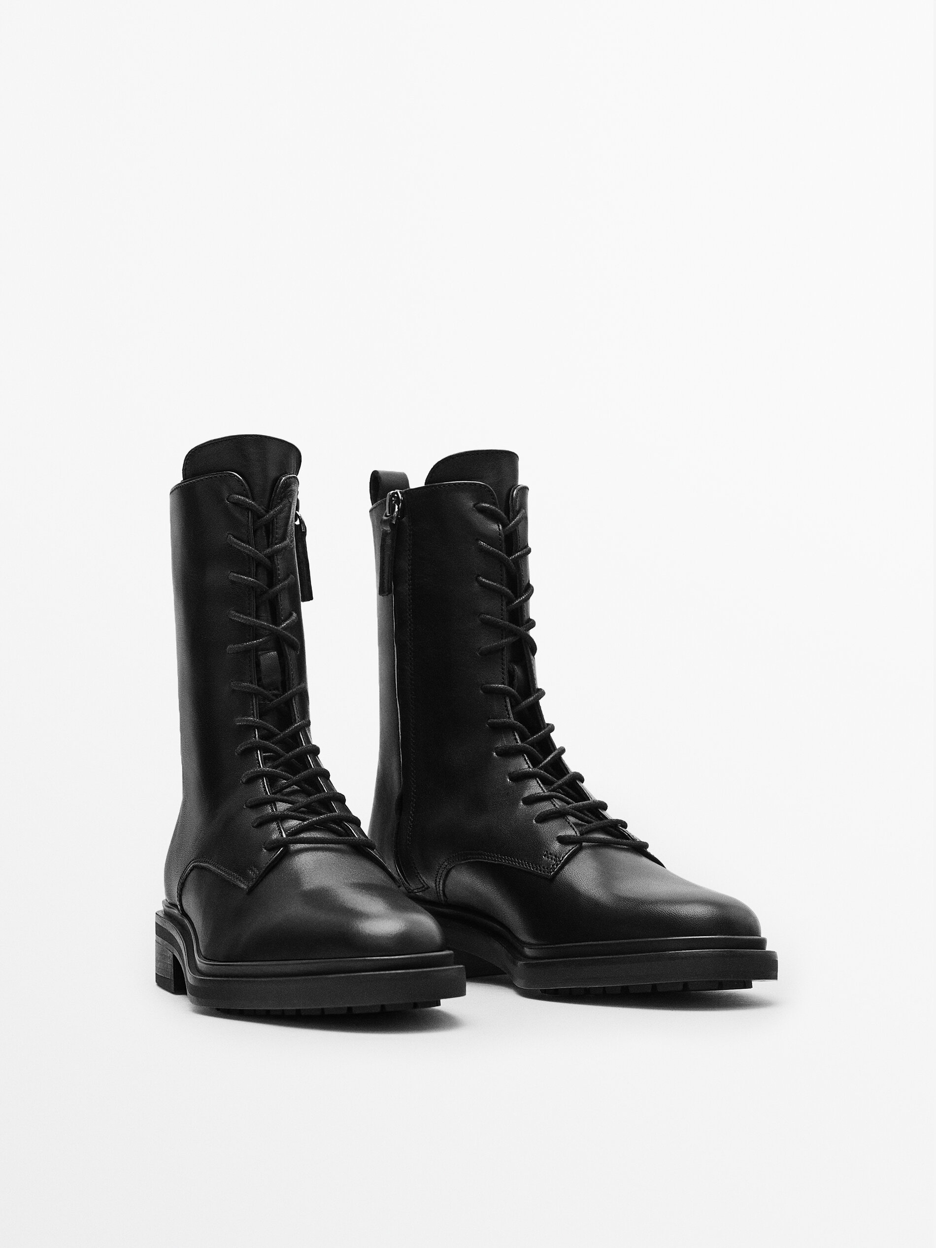 Massimo dutti leather boots clearance