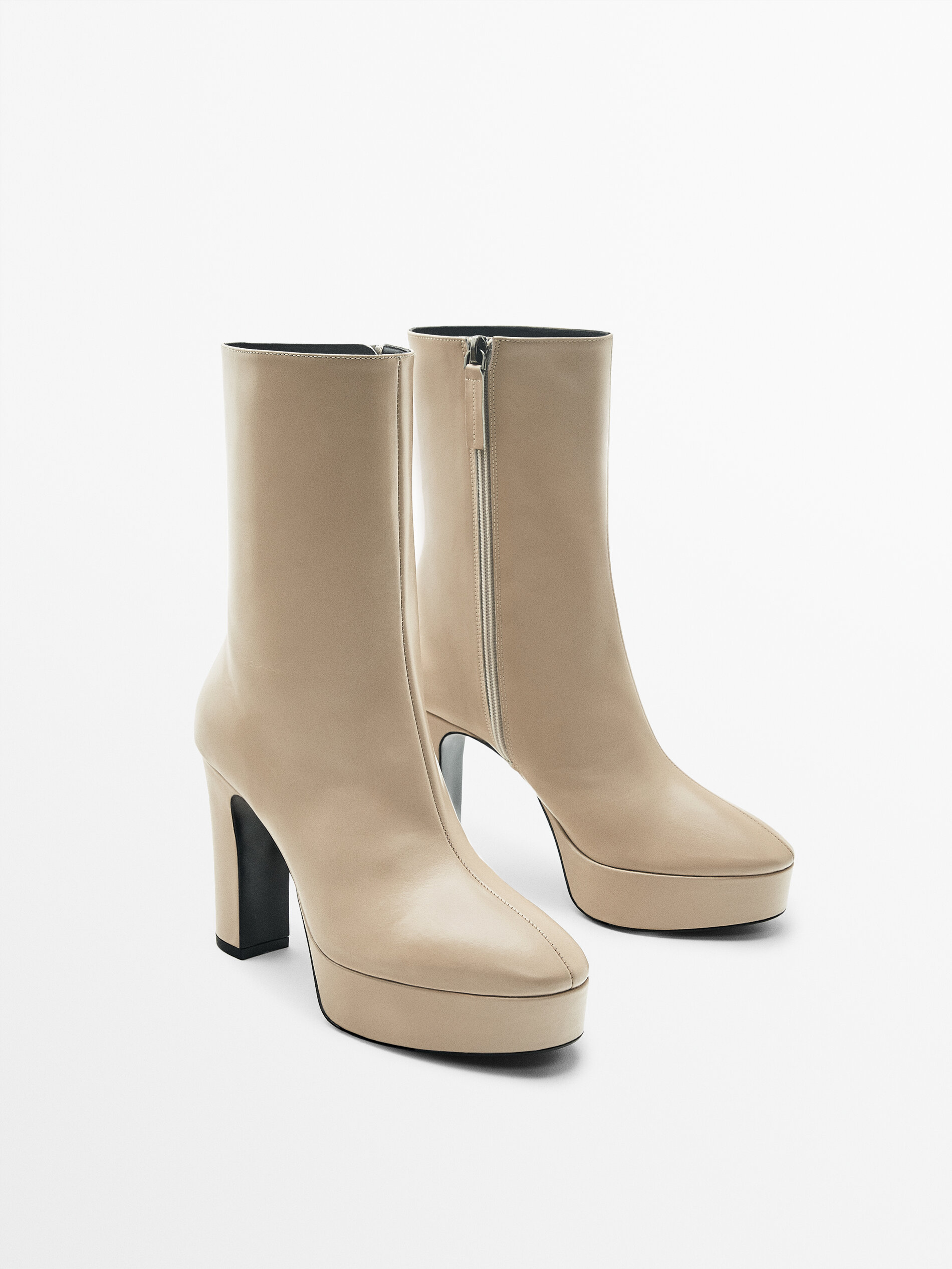 Leather platform ankle boots - Studio