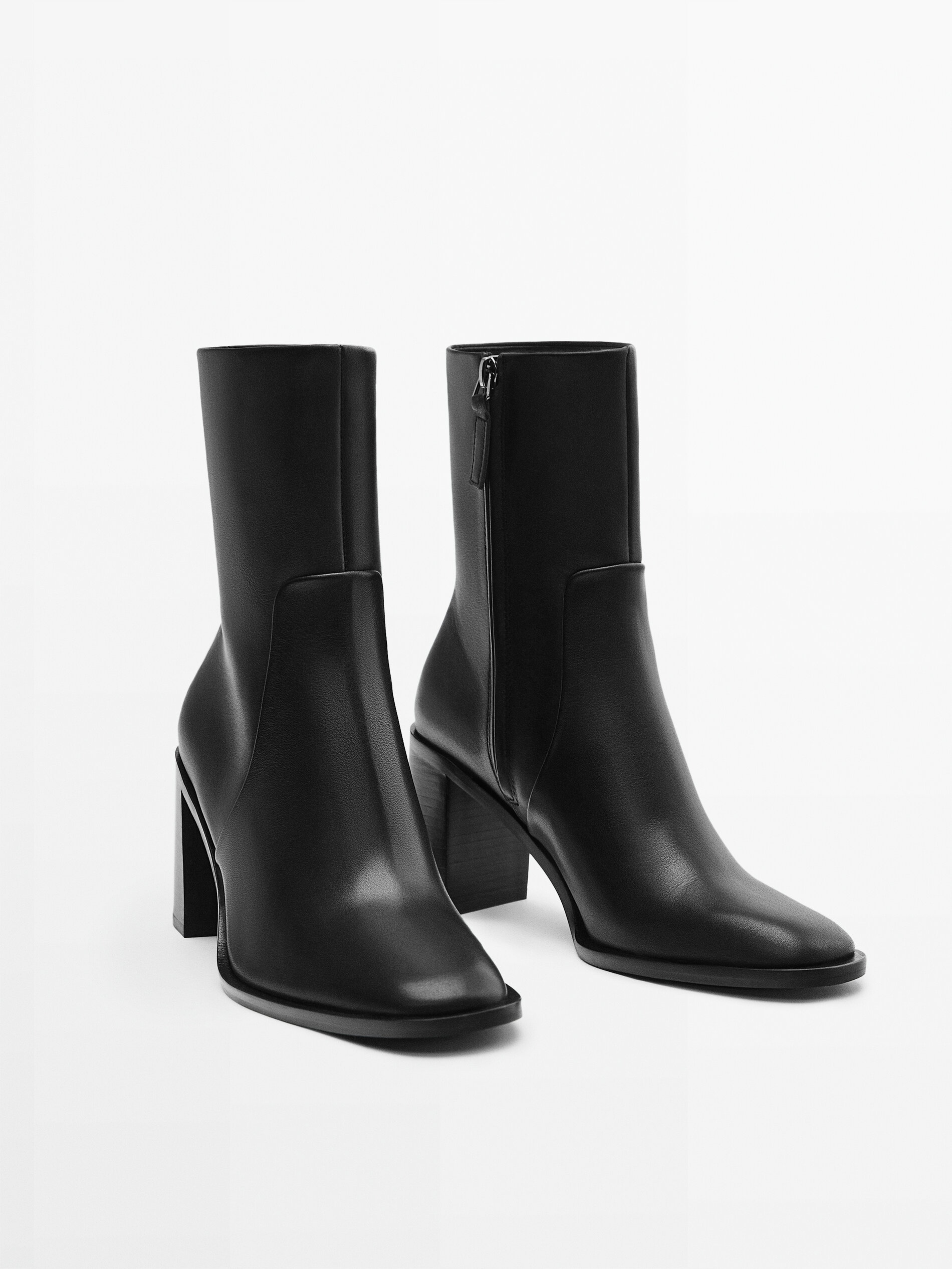 ankle boots block heel black