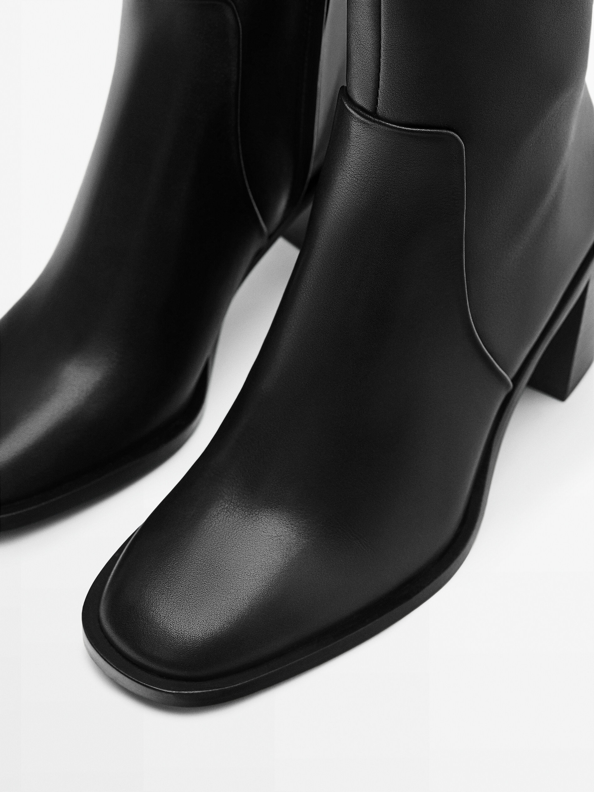 Ankle boots heels leather clearance