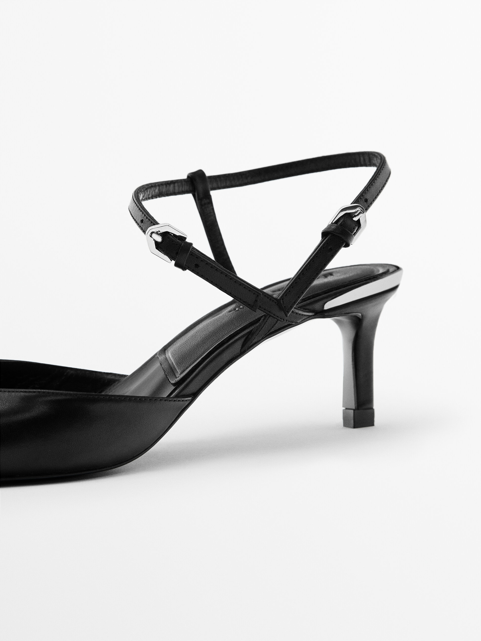 Leather high-heel mules - Massimo Dutti 