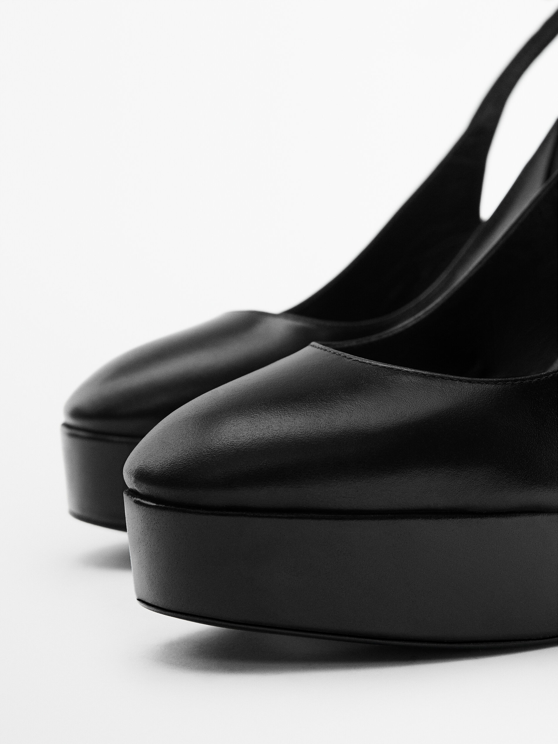 Black leather platform shoes clearance
