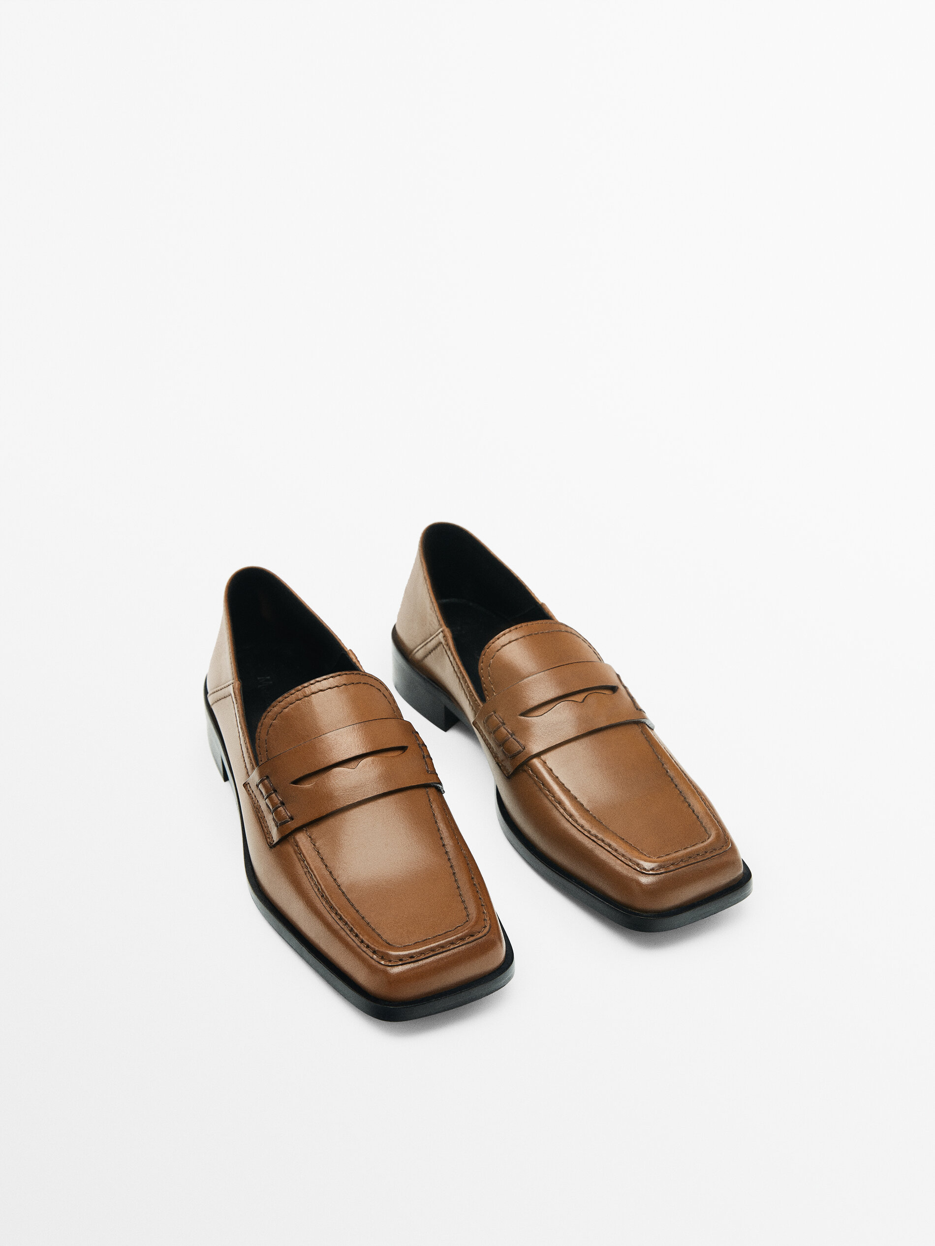 Square toe loafers