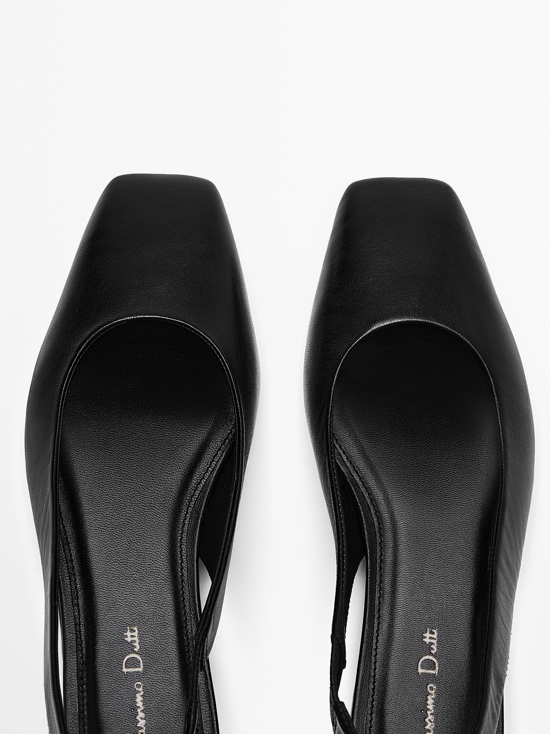 Flat leather slingback shoes - Massimo 