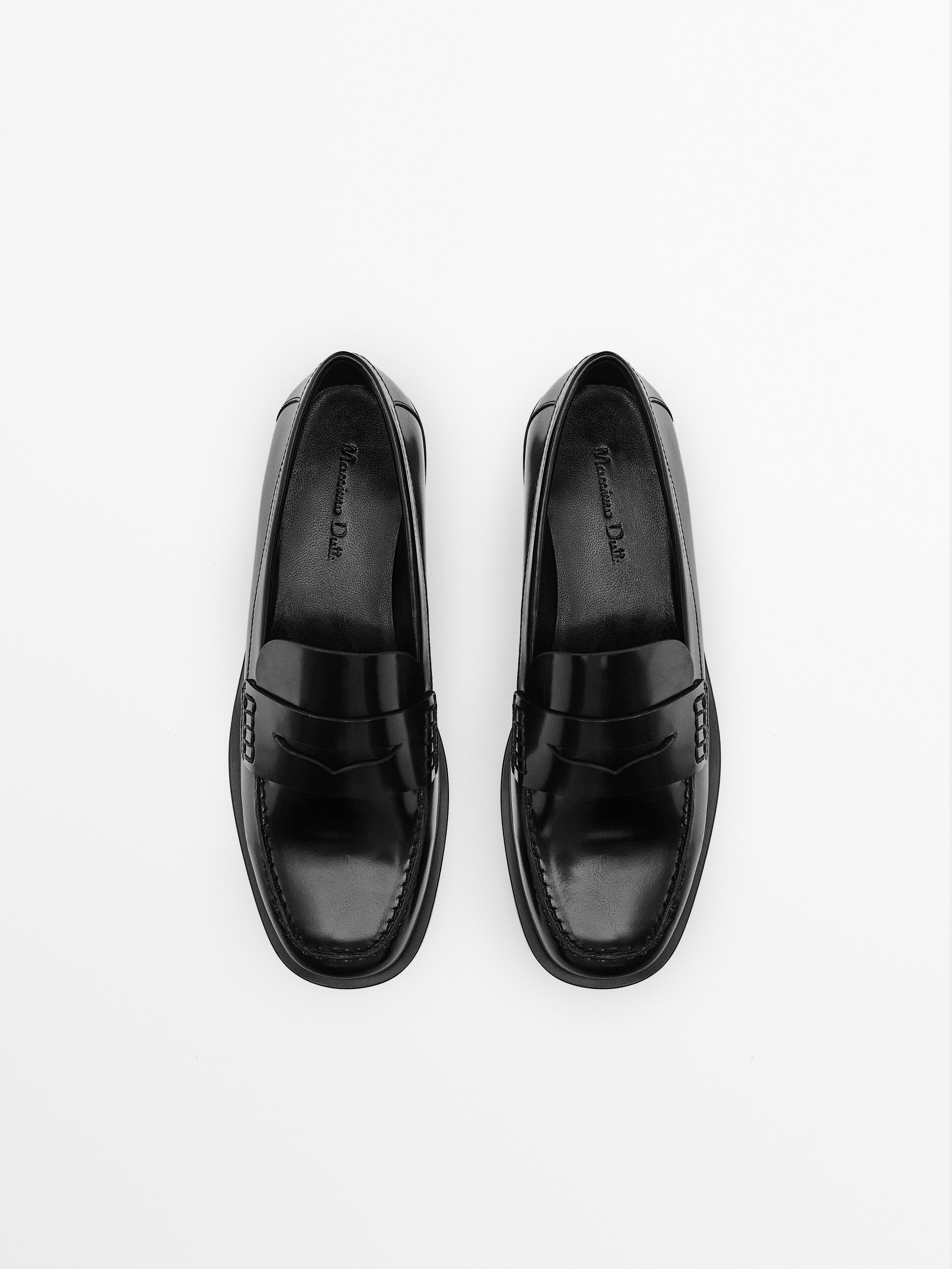 Leather penny strap loafers - Massimo 