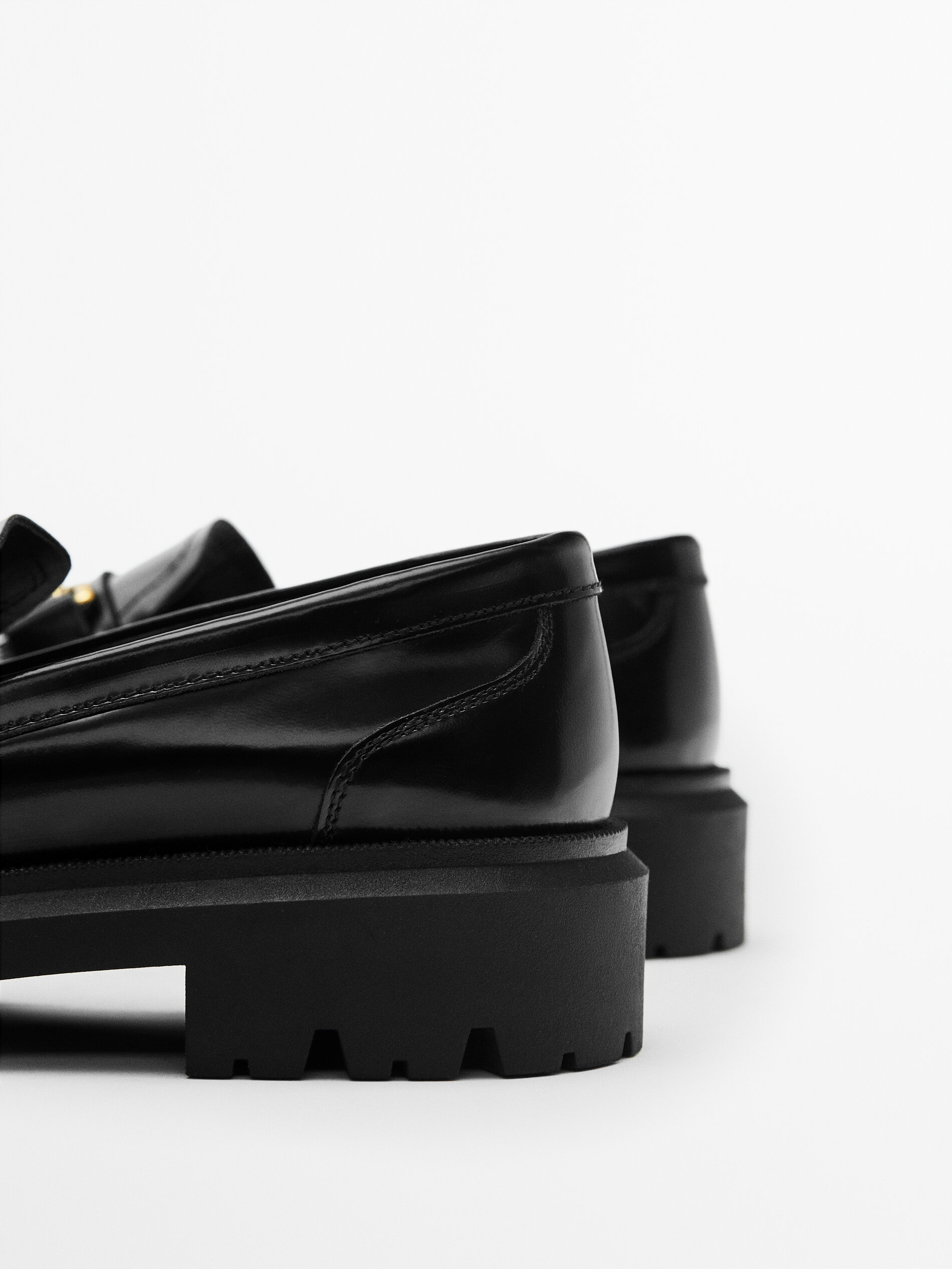 Leather loafers with super track soles 