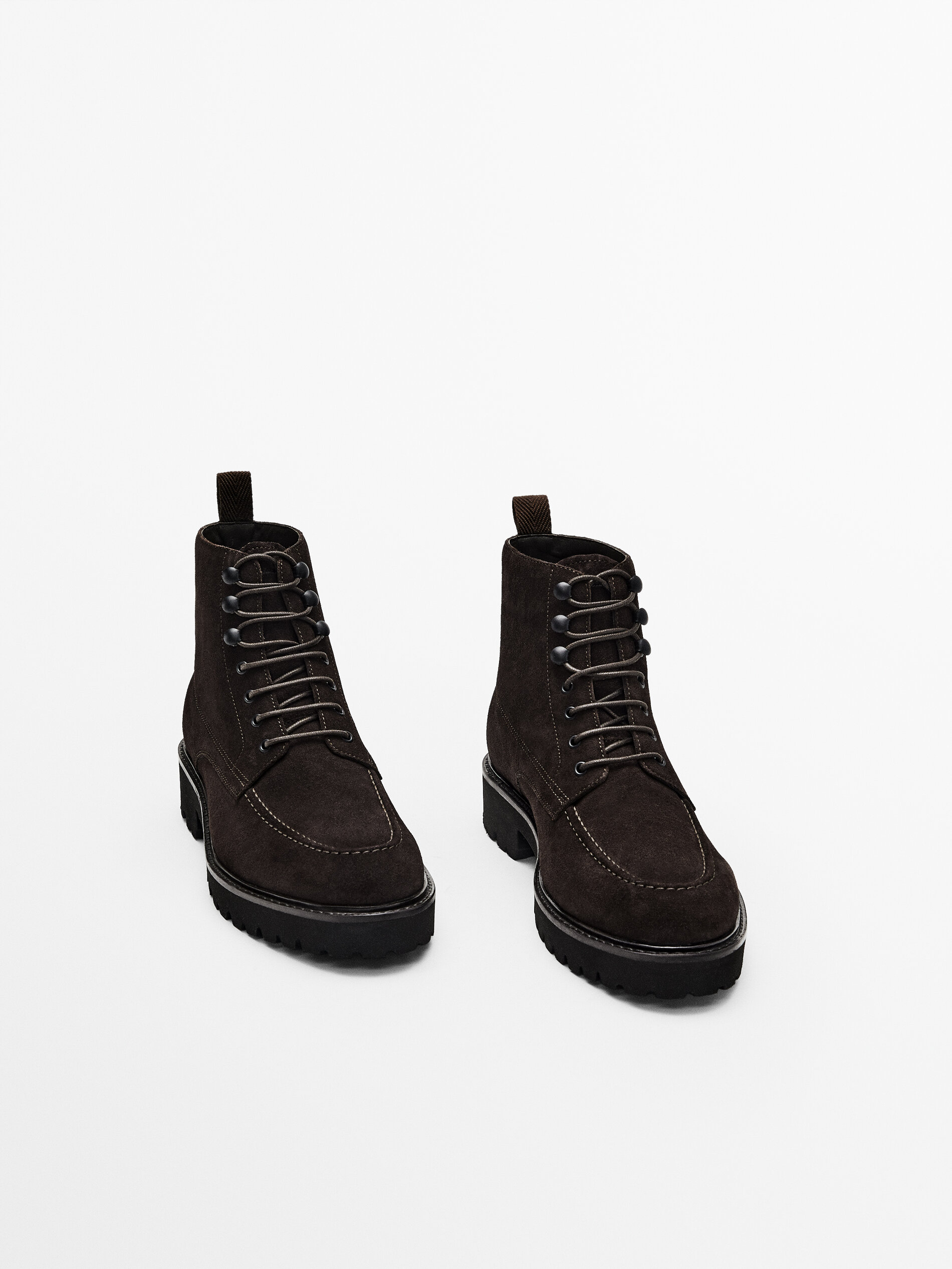 Brown moc toe boots clearance