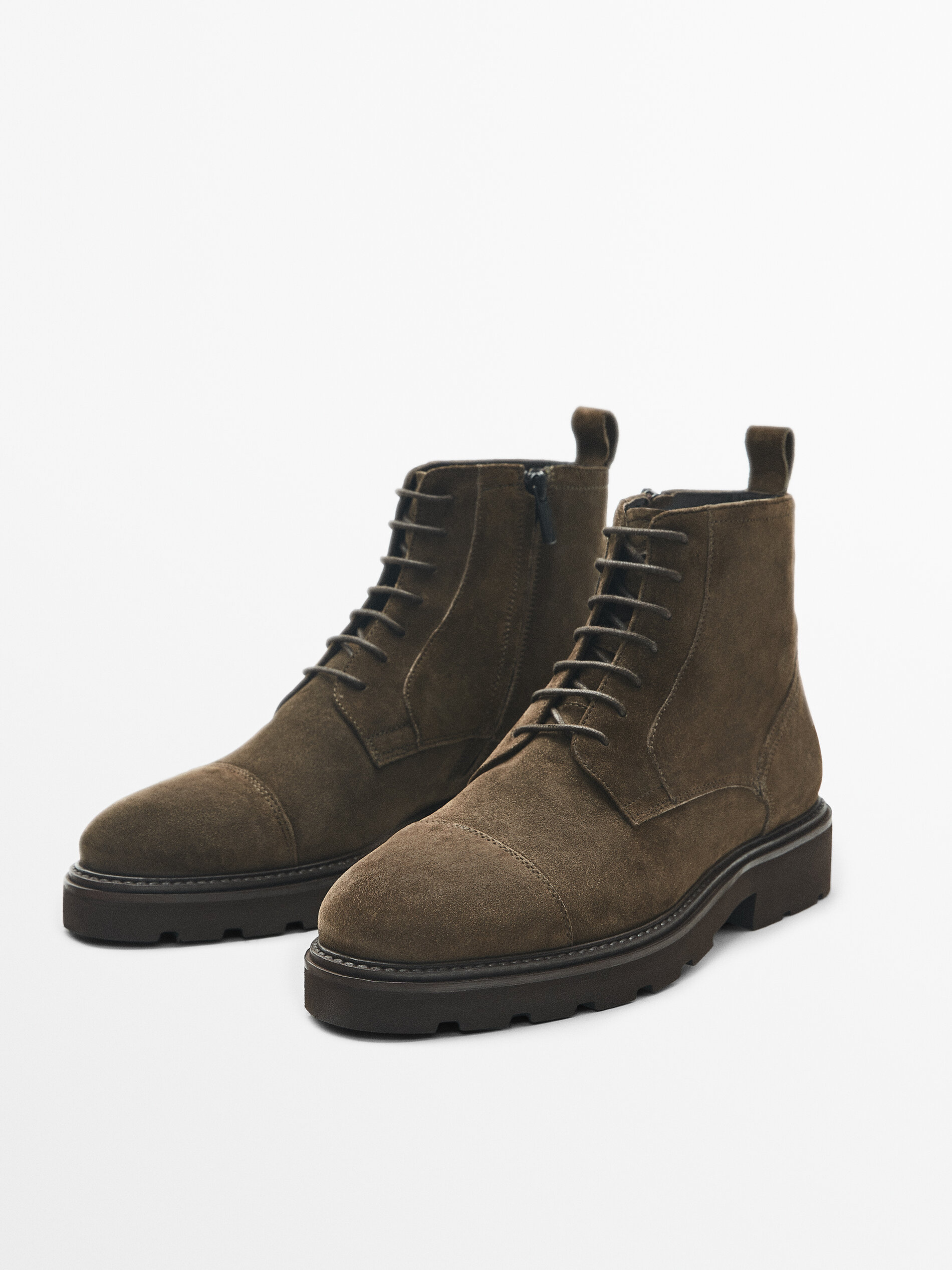 Split suede boots - Massimo Dutti 