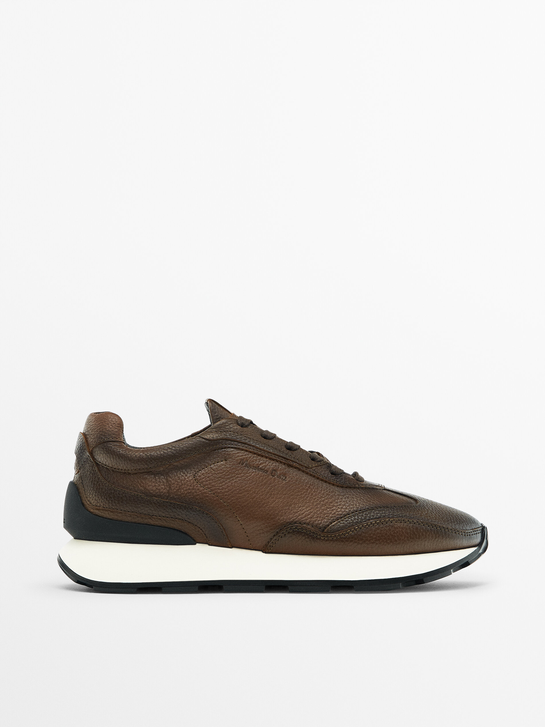 Premium brushed leather trainers 