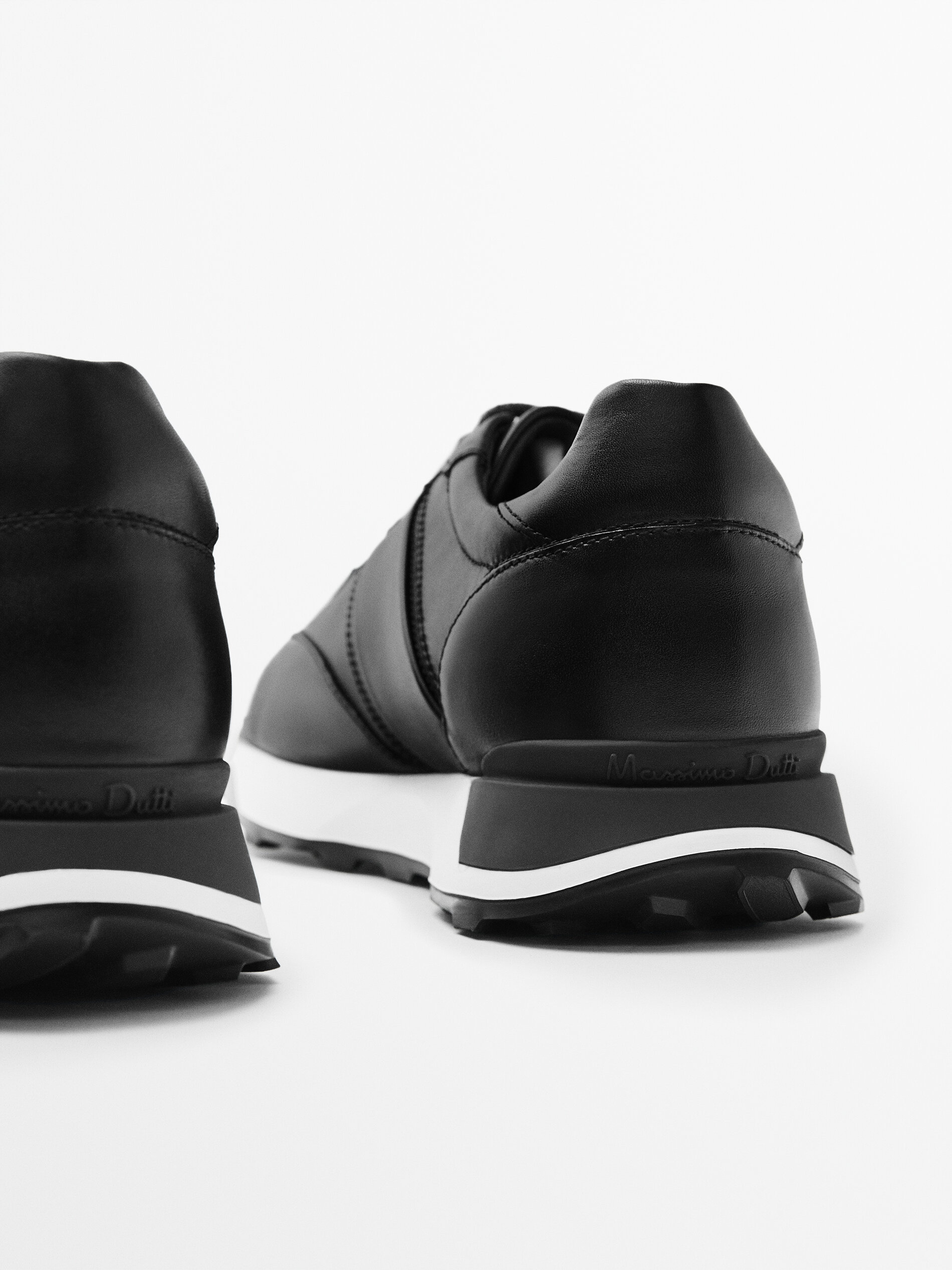 Black leather trainers uk Clearance