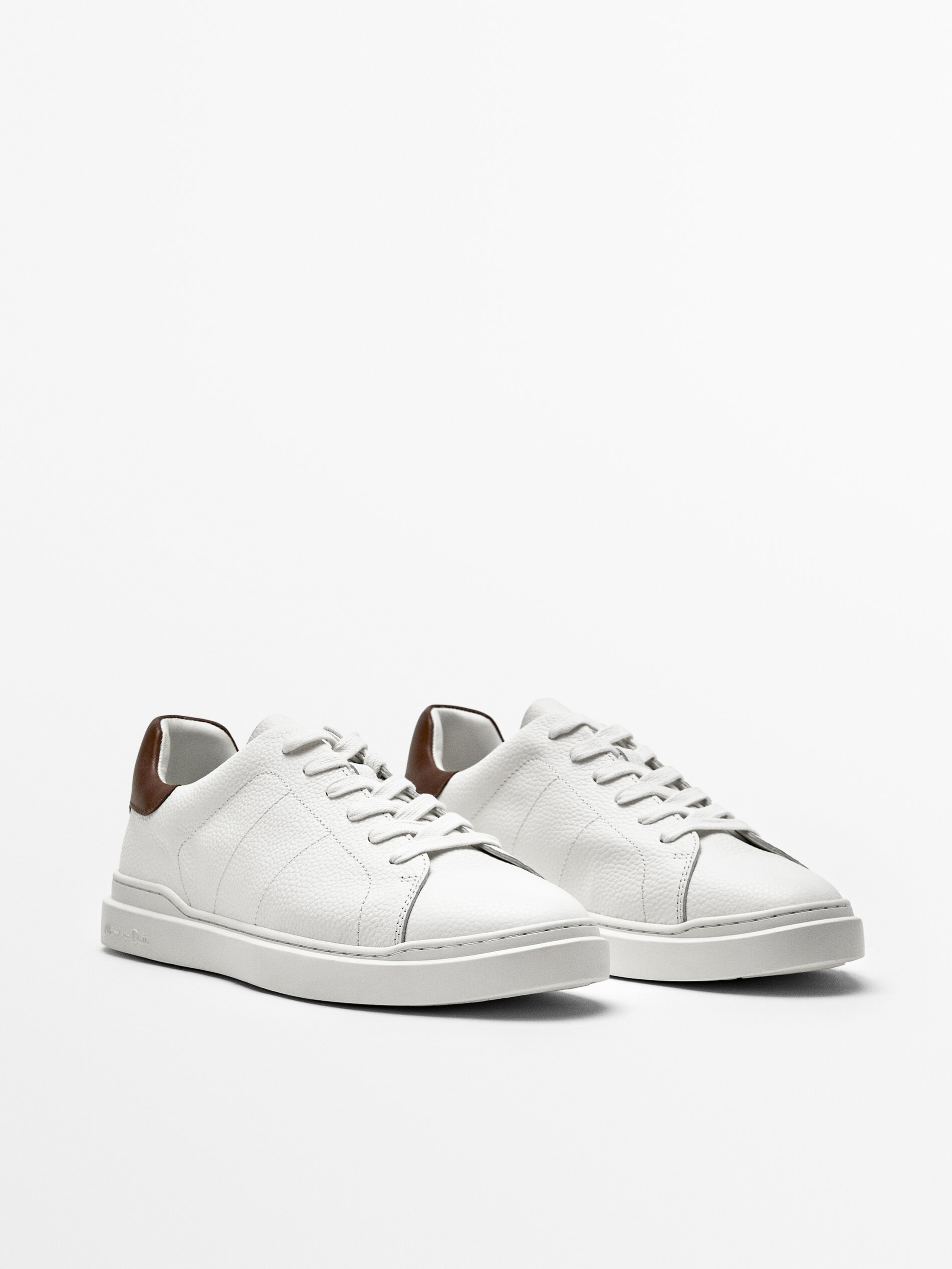 Massimo dutti white leather sneakers Clearance