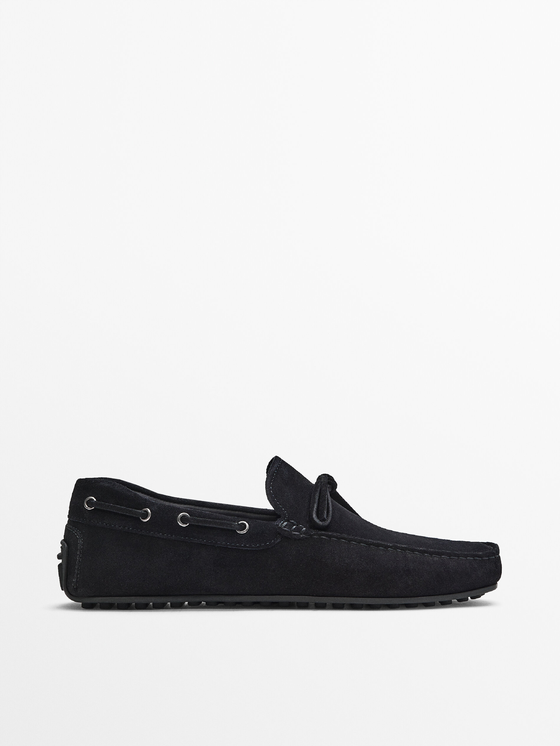 Split suede loafers - Massimo Dutti Israel