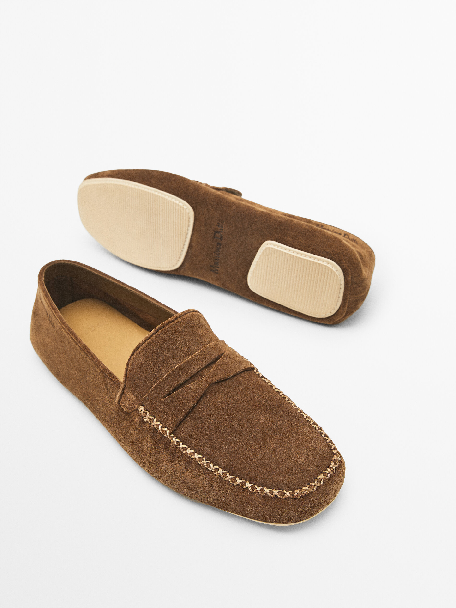 Soft split suede home loafers - Massimo 