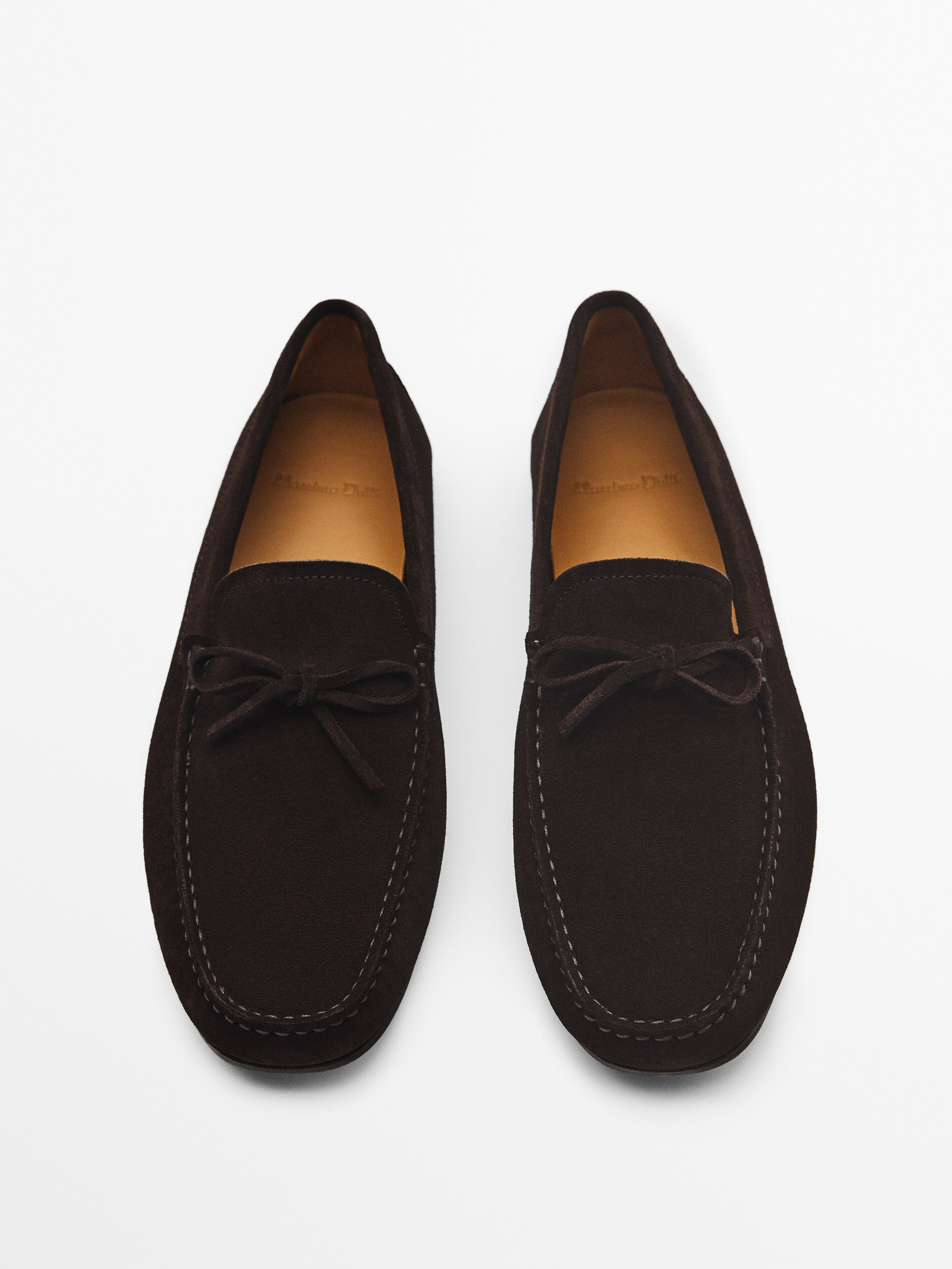 Split suede loafers - Massimo Dutti 