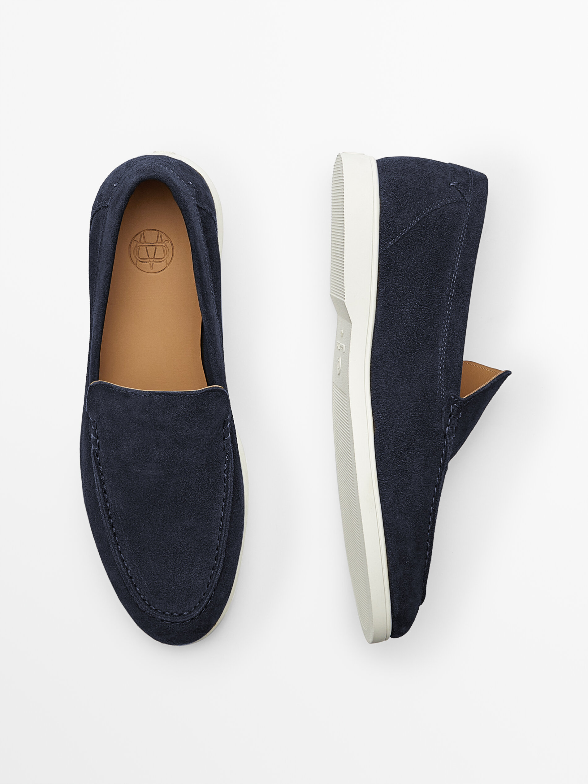 BLUE SOFT SPLIT SUEDE LOAFERS - Massimo 