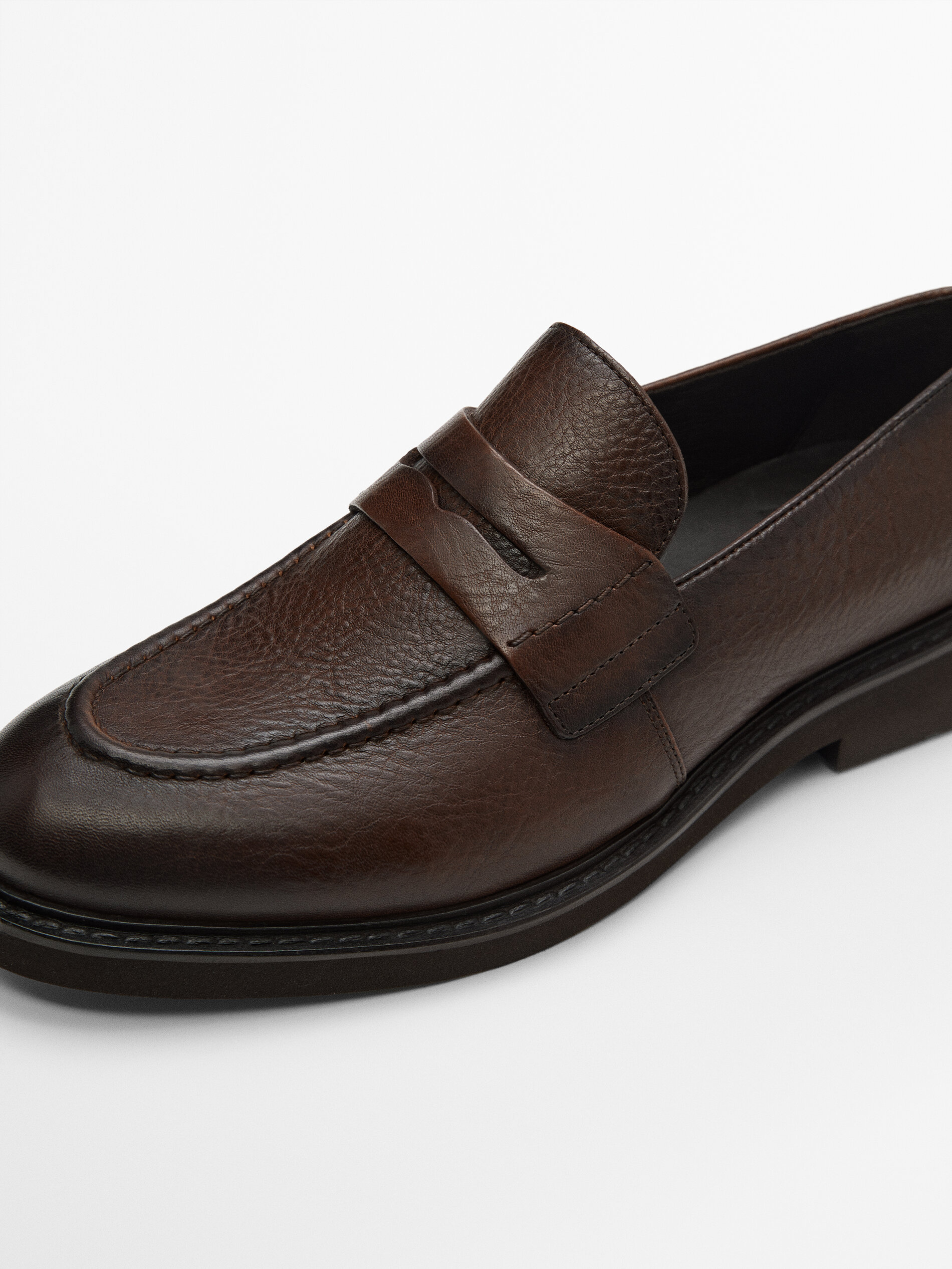 Brushed tumbled nappa leather loafers 