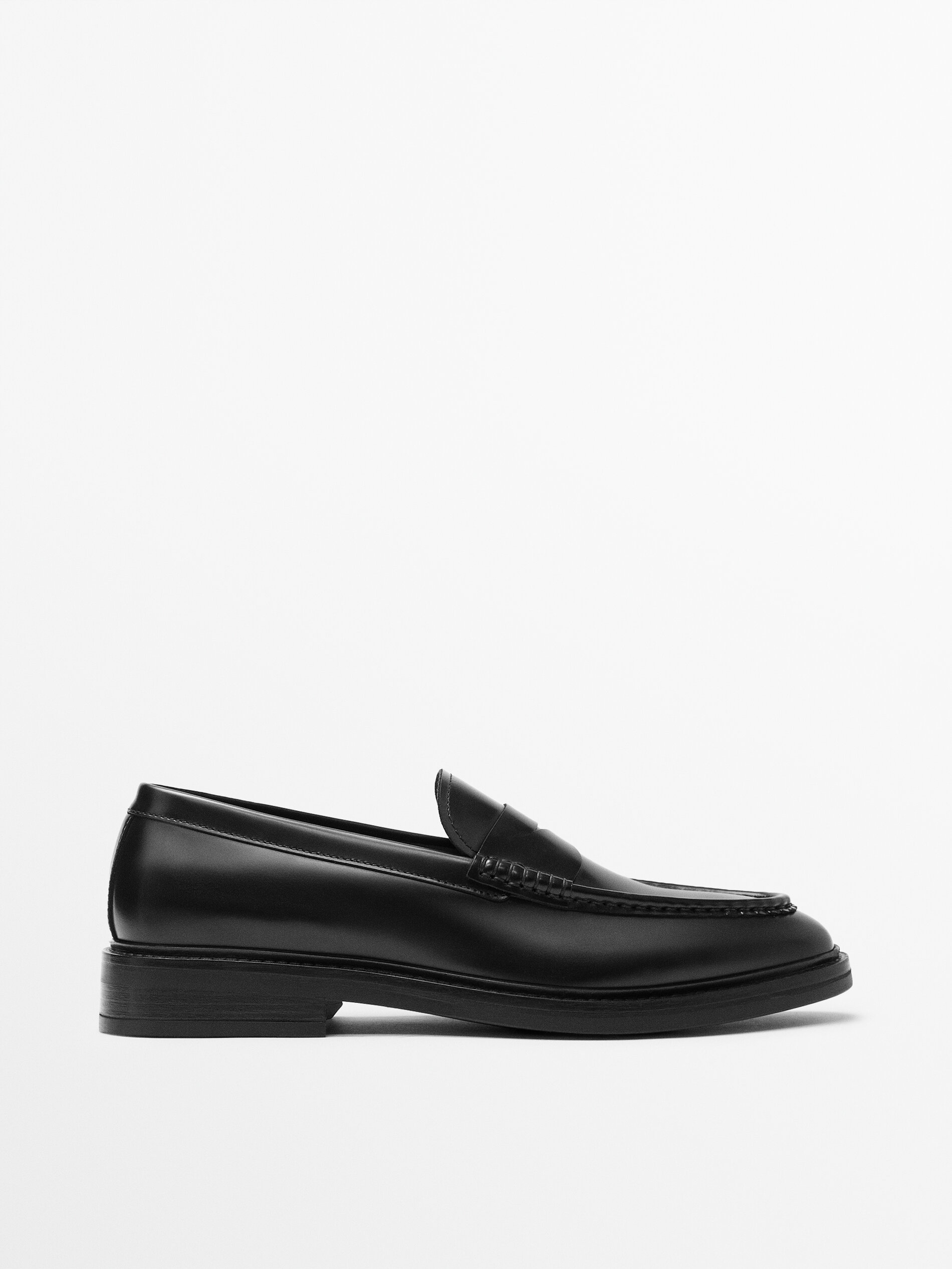 Brushed leather penny loafers - Massimo 