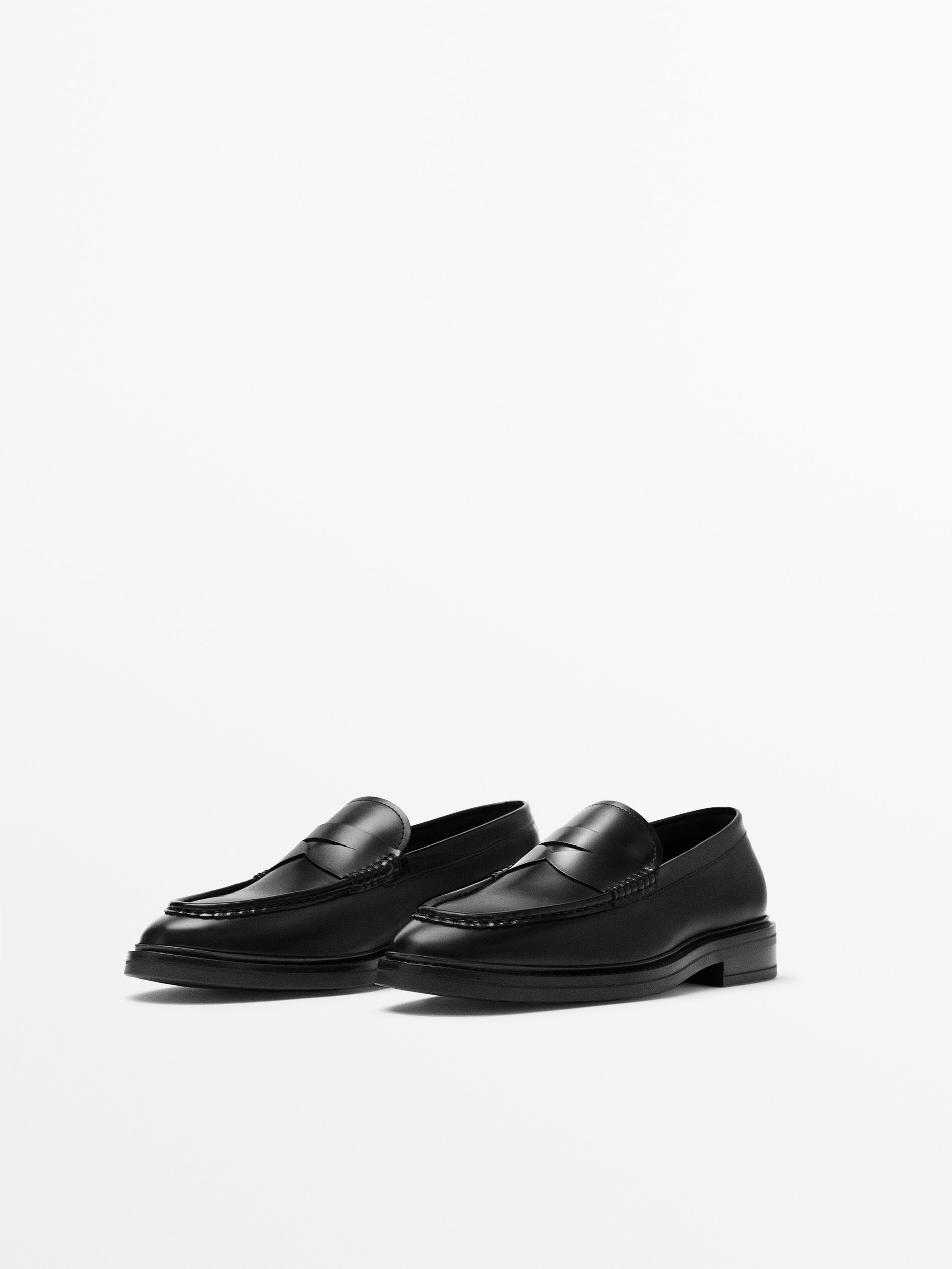 Brushed leather penny loafers - Massimo 