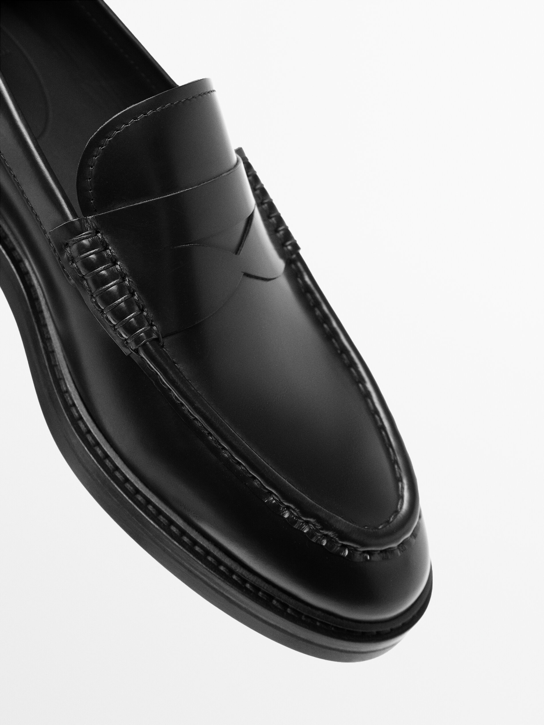 Brushed leather penny loafers - Massimo 