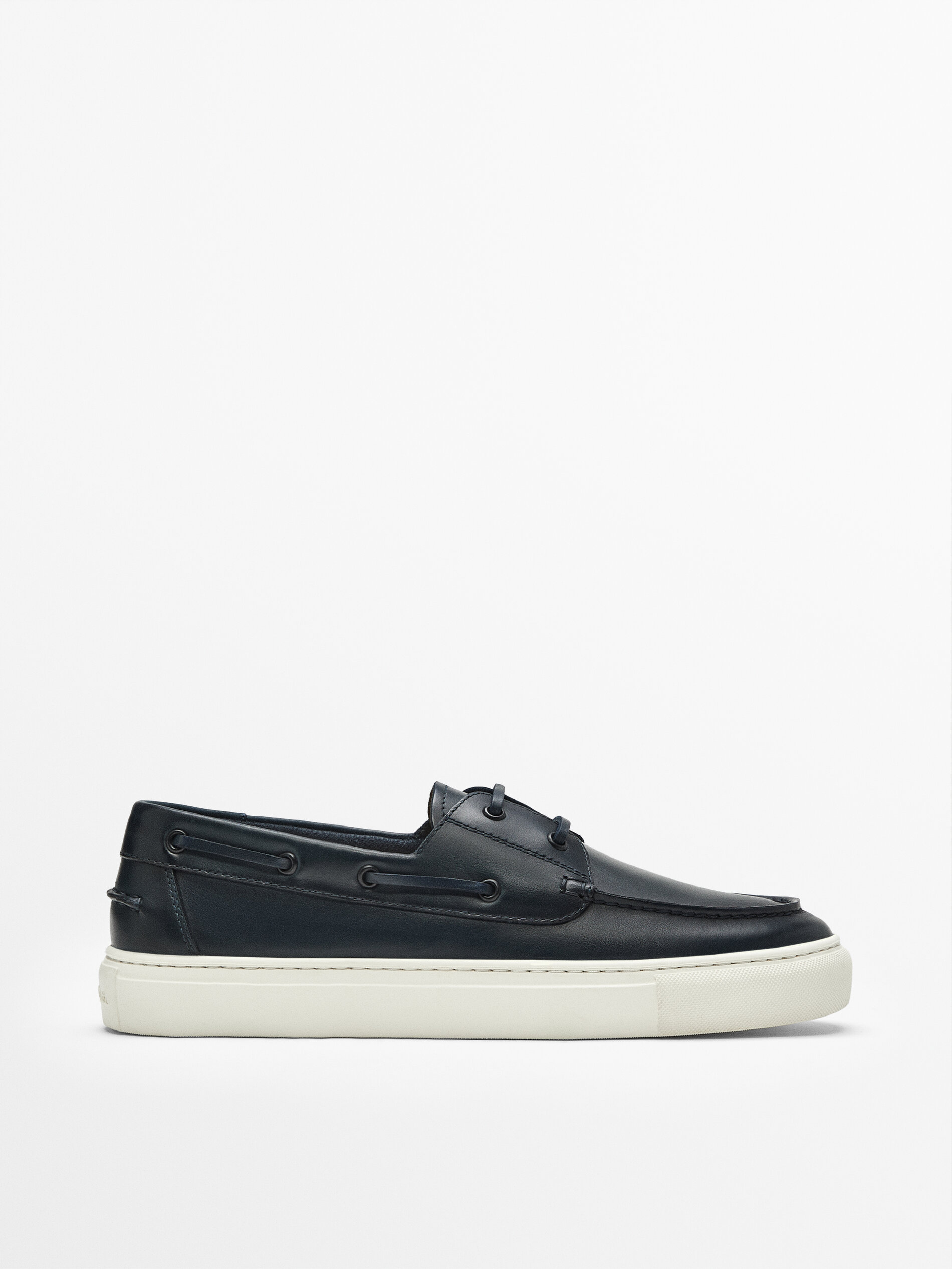 Soft blue nappa leather deck shoes 