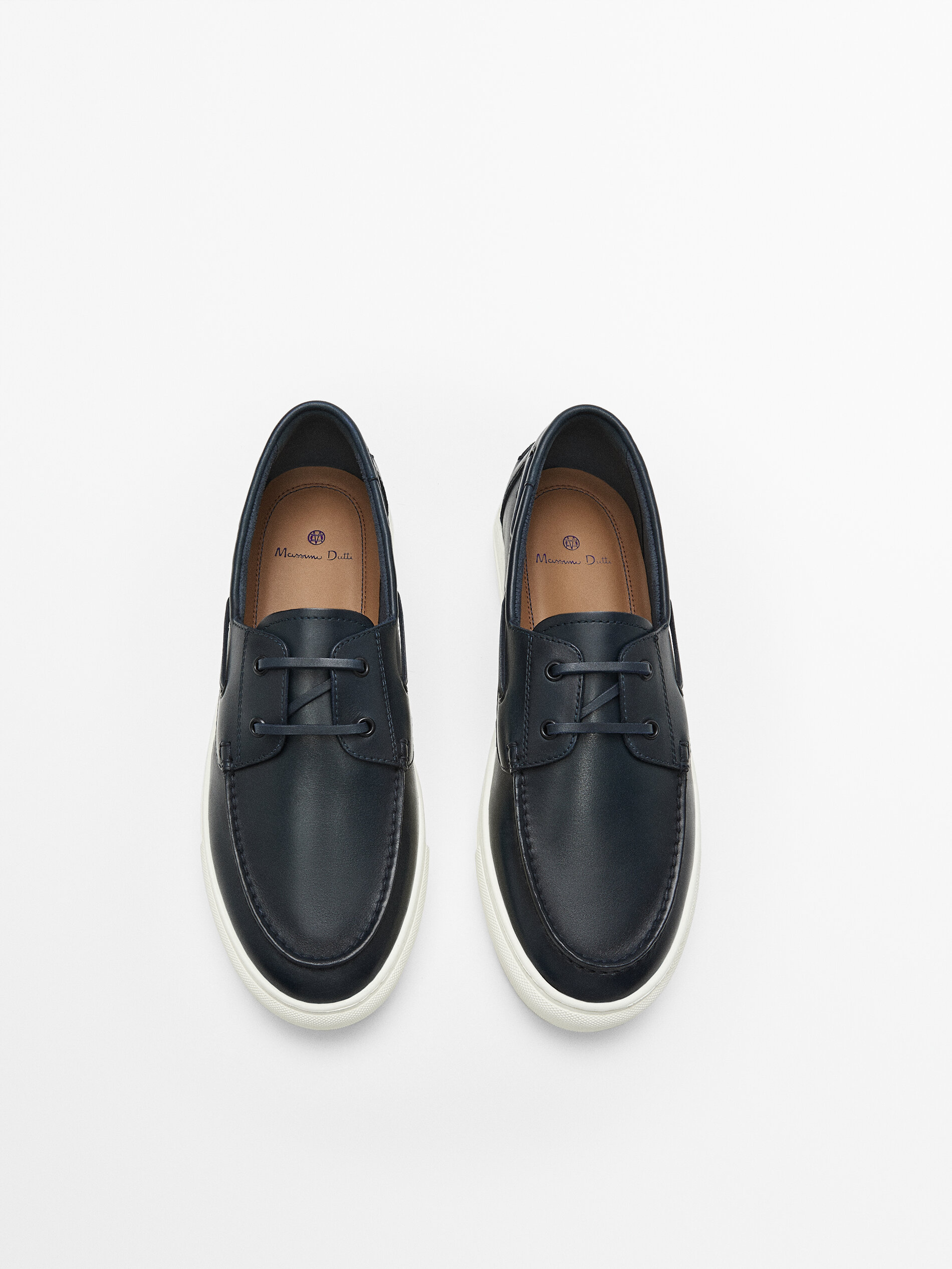 Soft blue nappa leather deck shoes 