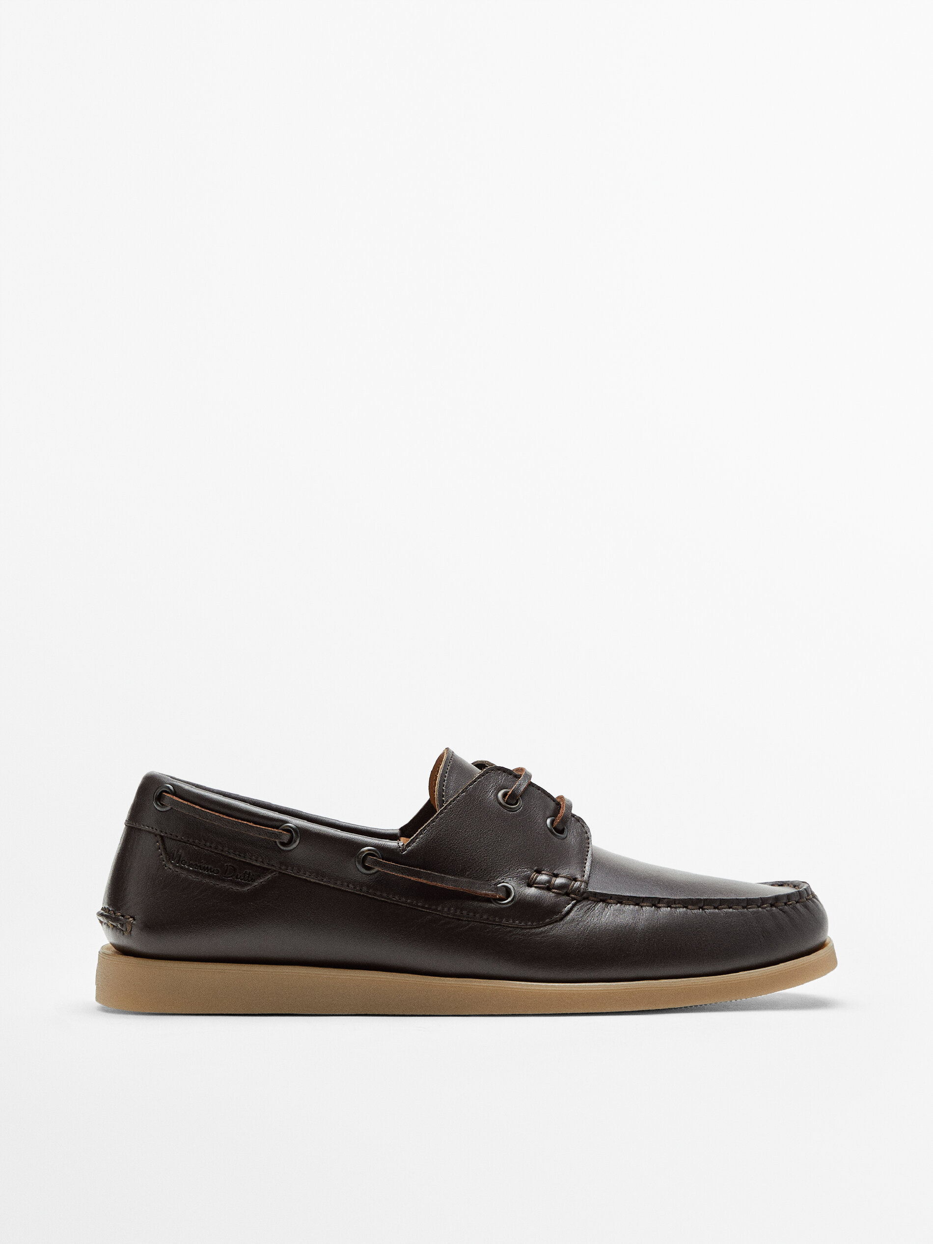 Brown nappa leather deck shoes 